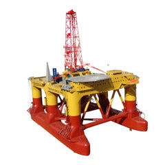 Grande miniatura in ottone della piattaforma di perforazione petrolifera norvegese Trosvik Bingo 3000