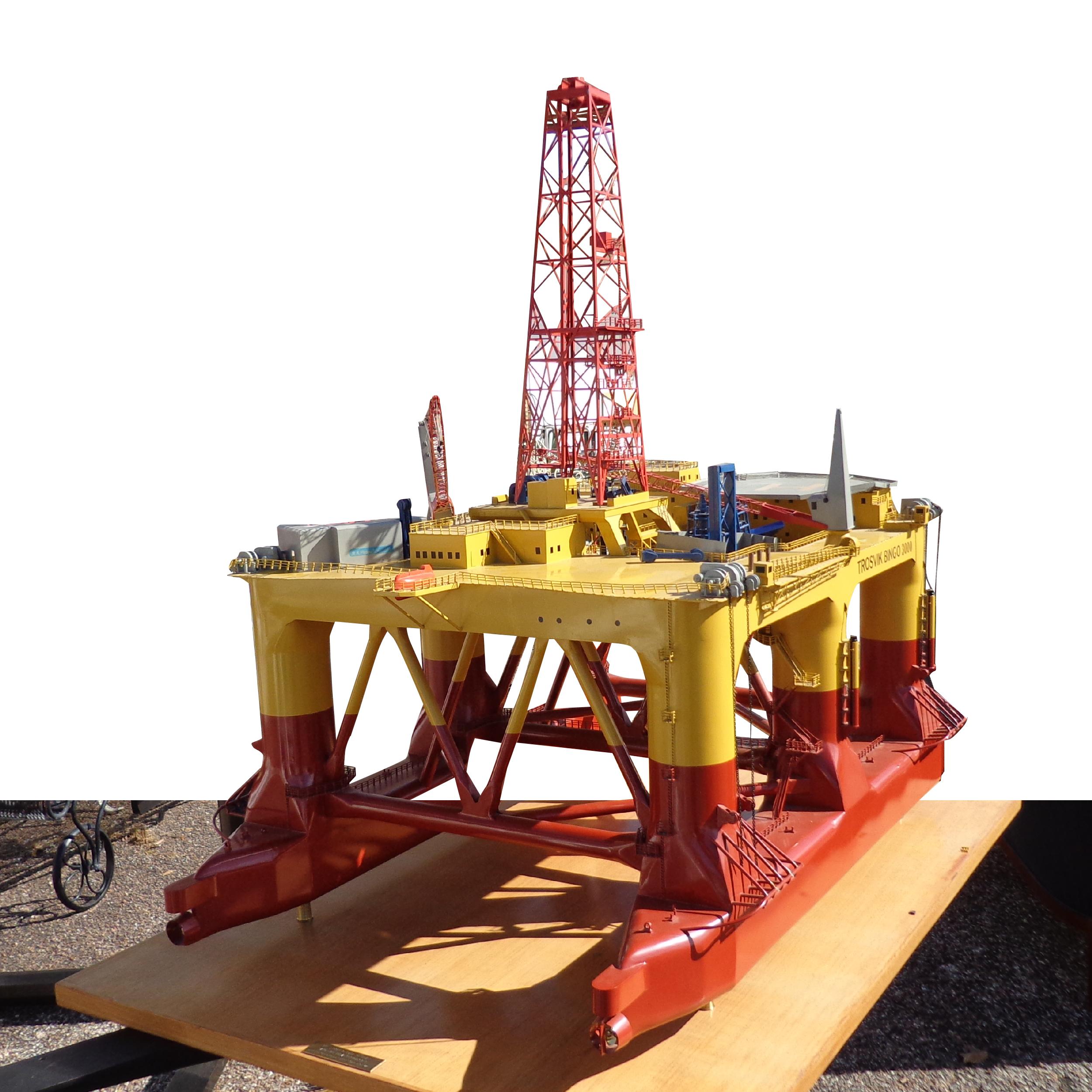 Large Brass Miniature Oil Drilling Rig of Norwegian Trosvik Bingo 3000 For Sale 1