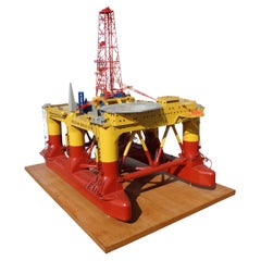 Large Brass Miniature Oil Drilling Rig of Norwegian Trosvik Bingo 3000