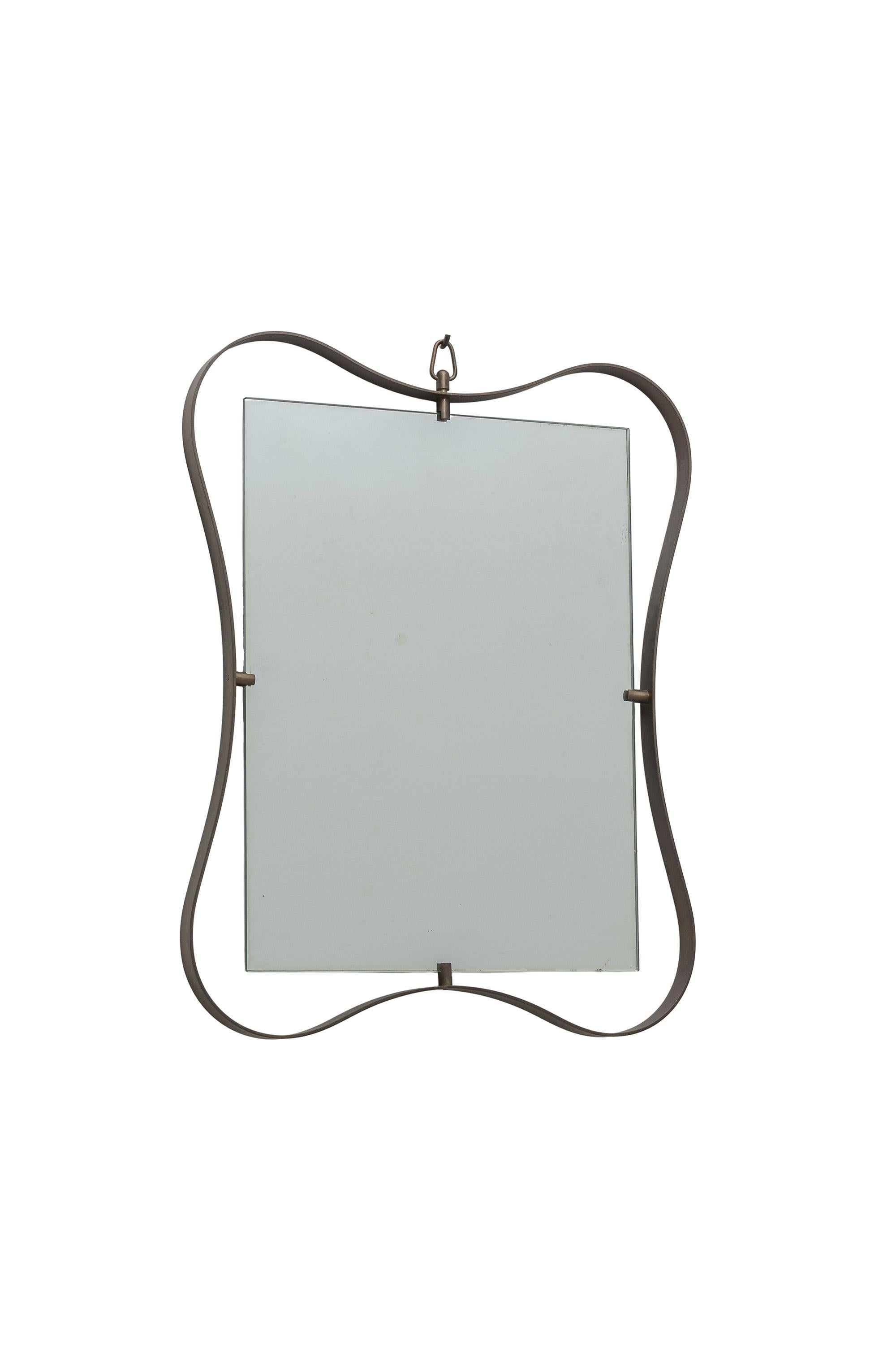 Large Brass Mirror by Fontana Arte, circa 1950 For Sale 3