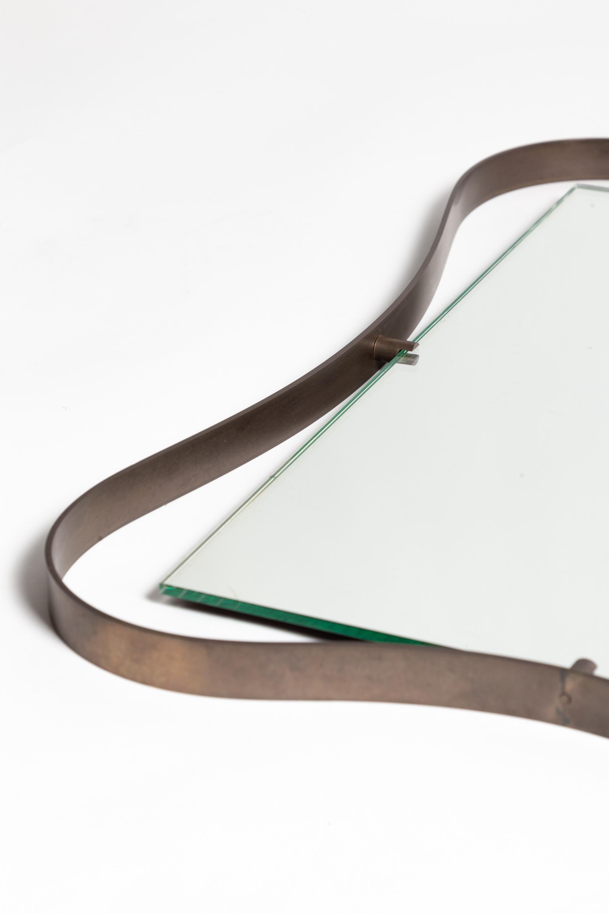 Large Brass Mirror by Fontana Arte, circa 1950 In Good Condition For Sale In London, GB