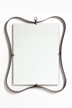 Vintage Large Brass Mirror by Fontana Arte, circa 1950