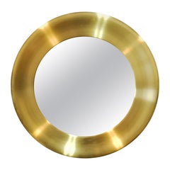 Large Brass Mirror by Glasmäster in Markaryd, Sweden, 1970s