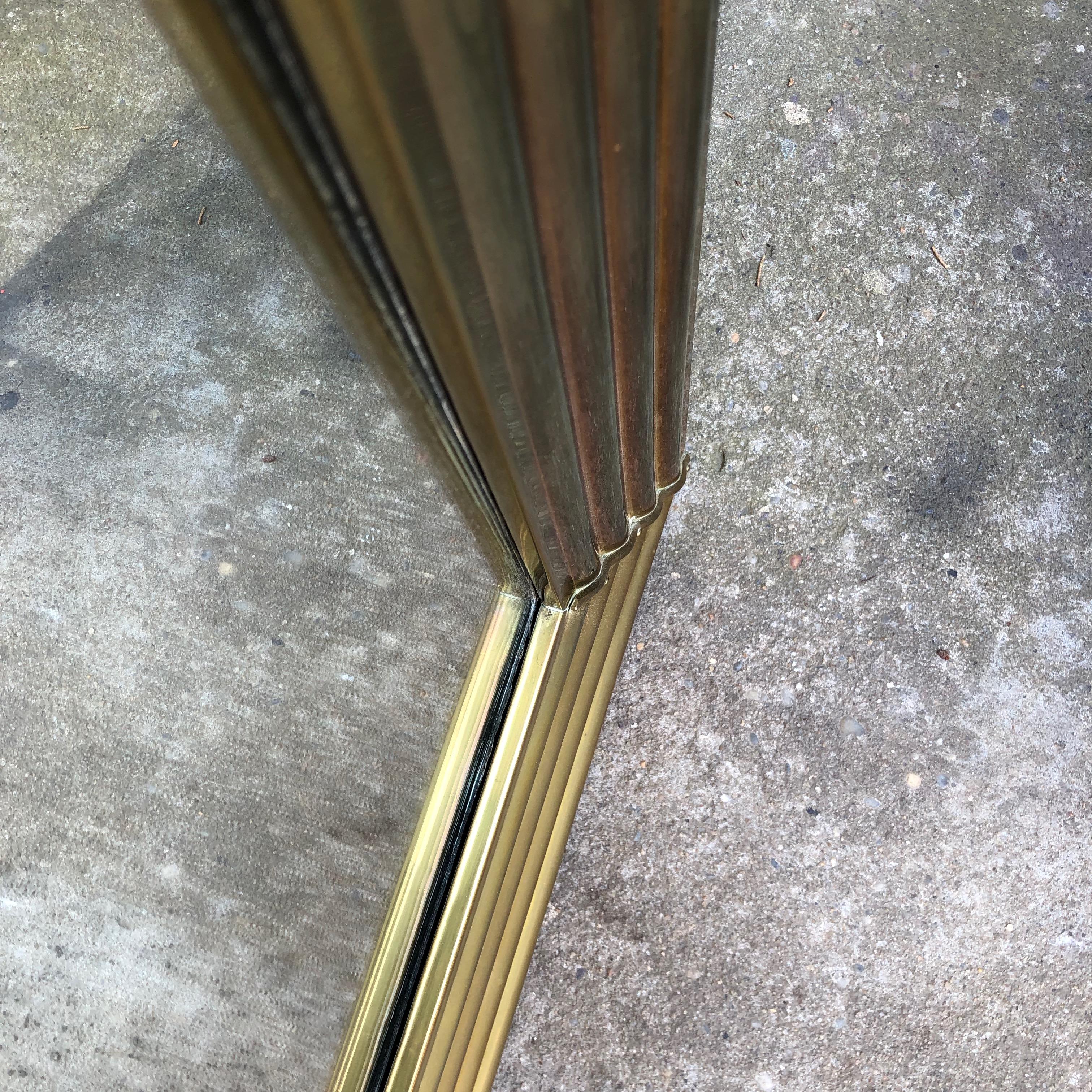Large Brass Mirror In Good Condition For Sale In East Hampton, NY