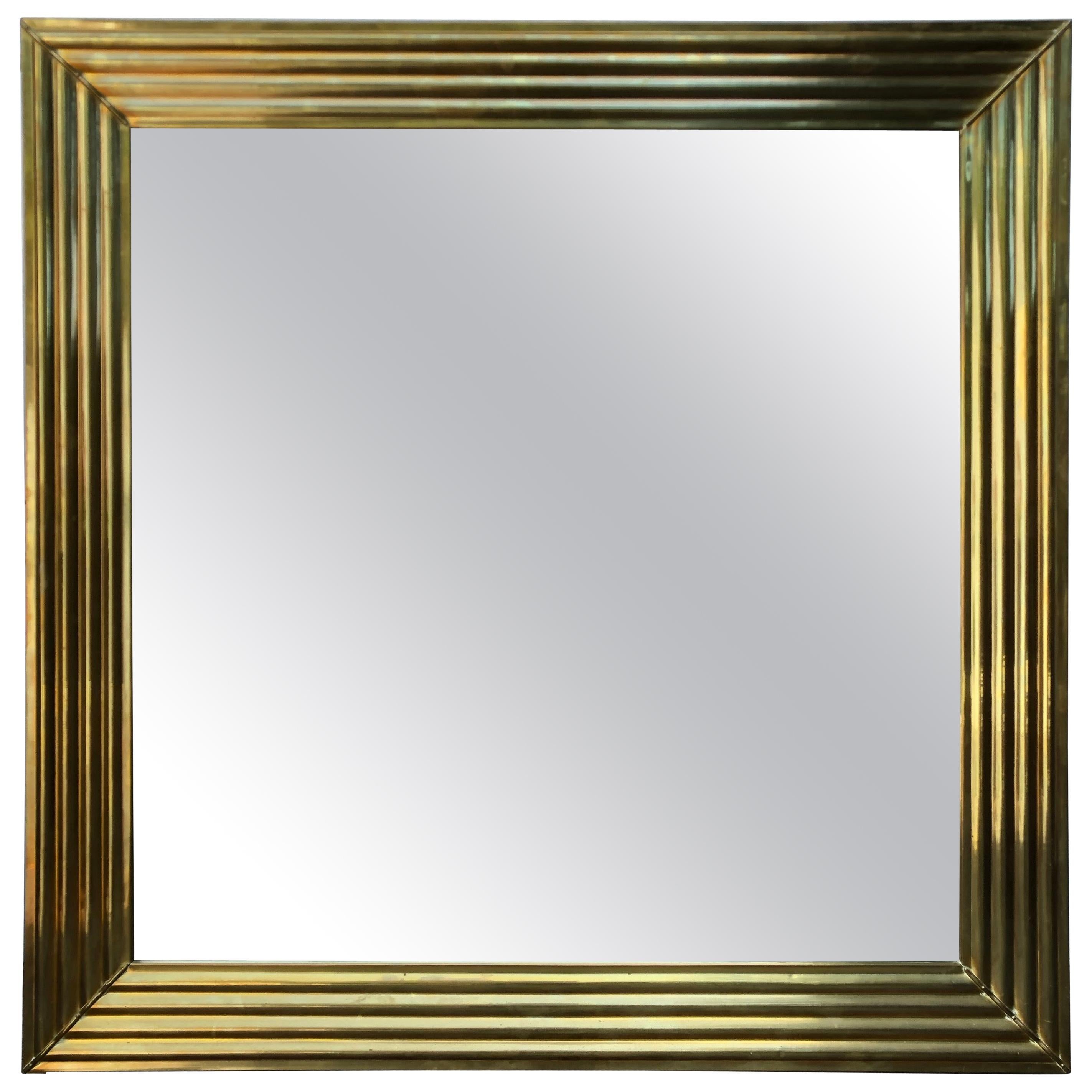 Large Brass Mirror For Sale