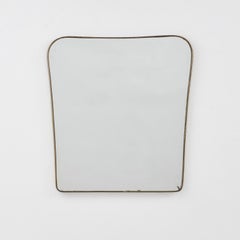 Large brass mirror in the style of Gio Ponti - Italy, 1950s