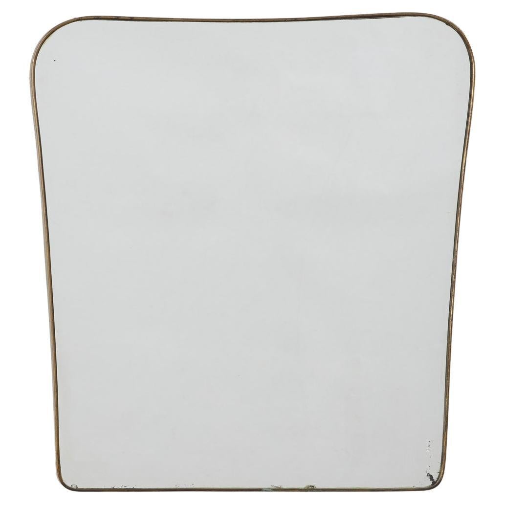 Large brass mirror in the style of Gio Ponti - Italy, 1950s
