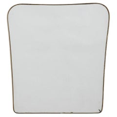 Large brass mirror in the style of Gio Ponti - Italy, 1950s