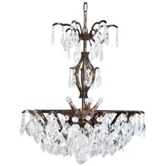 Large Brass Multi-Arm Chandelier