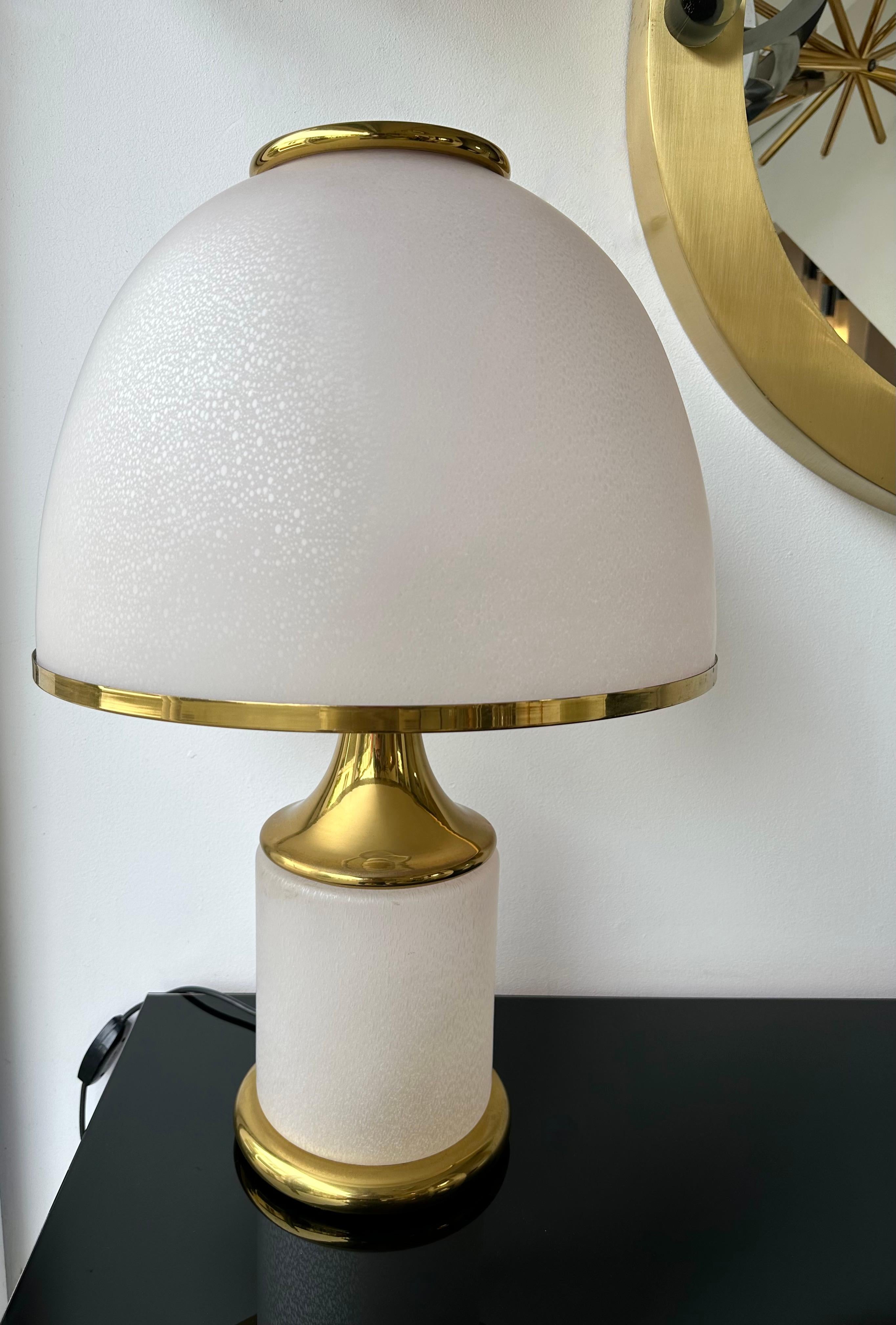 Large Brass Mushroom Murano Glass Lamp by Fabbian, Italy, 1970s 4