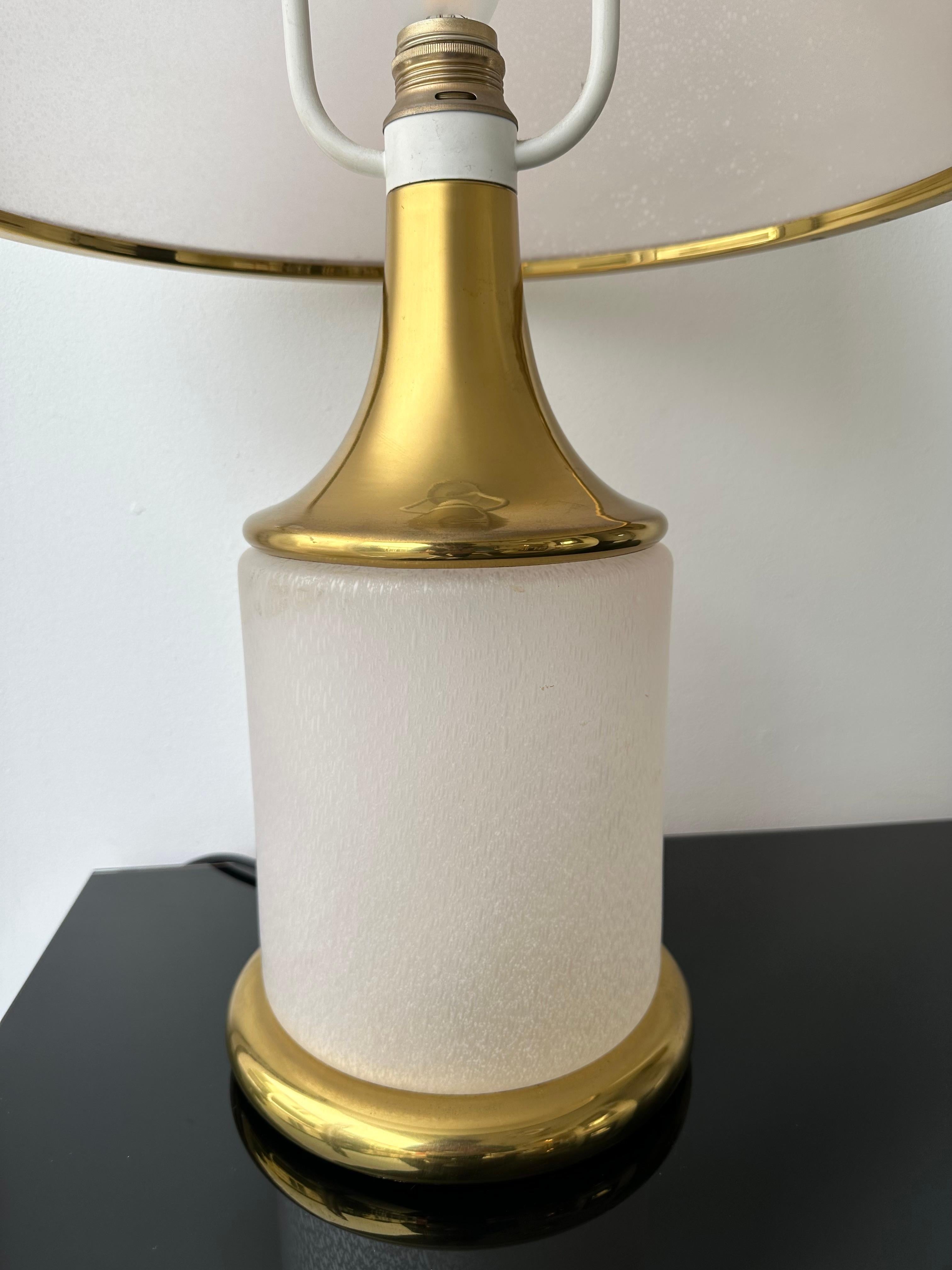 Mid-Century Modern Large Brass Mushroom Murano Glass Lamp by Fabbian, Italy, 1970s