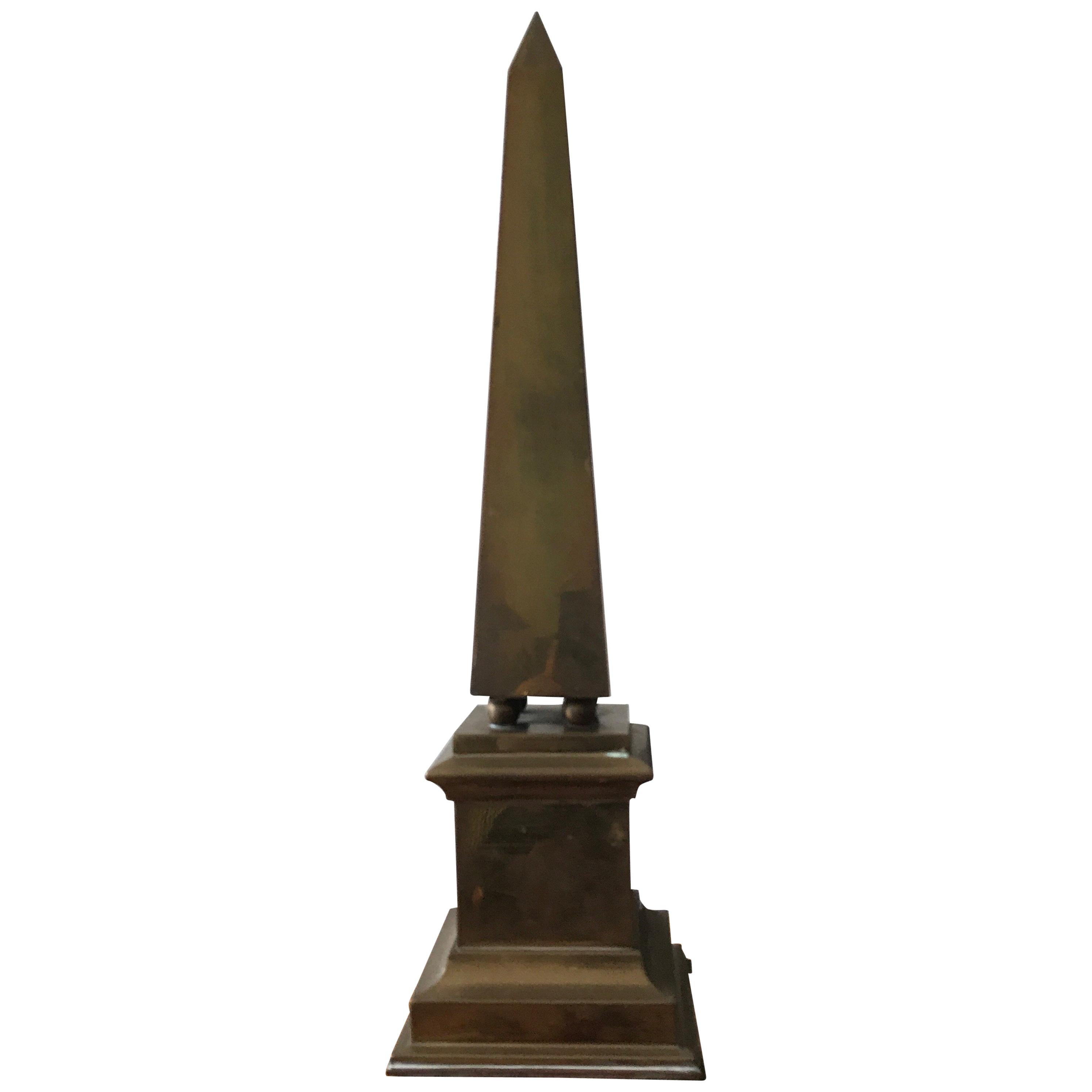 Large Brass Obelisk