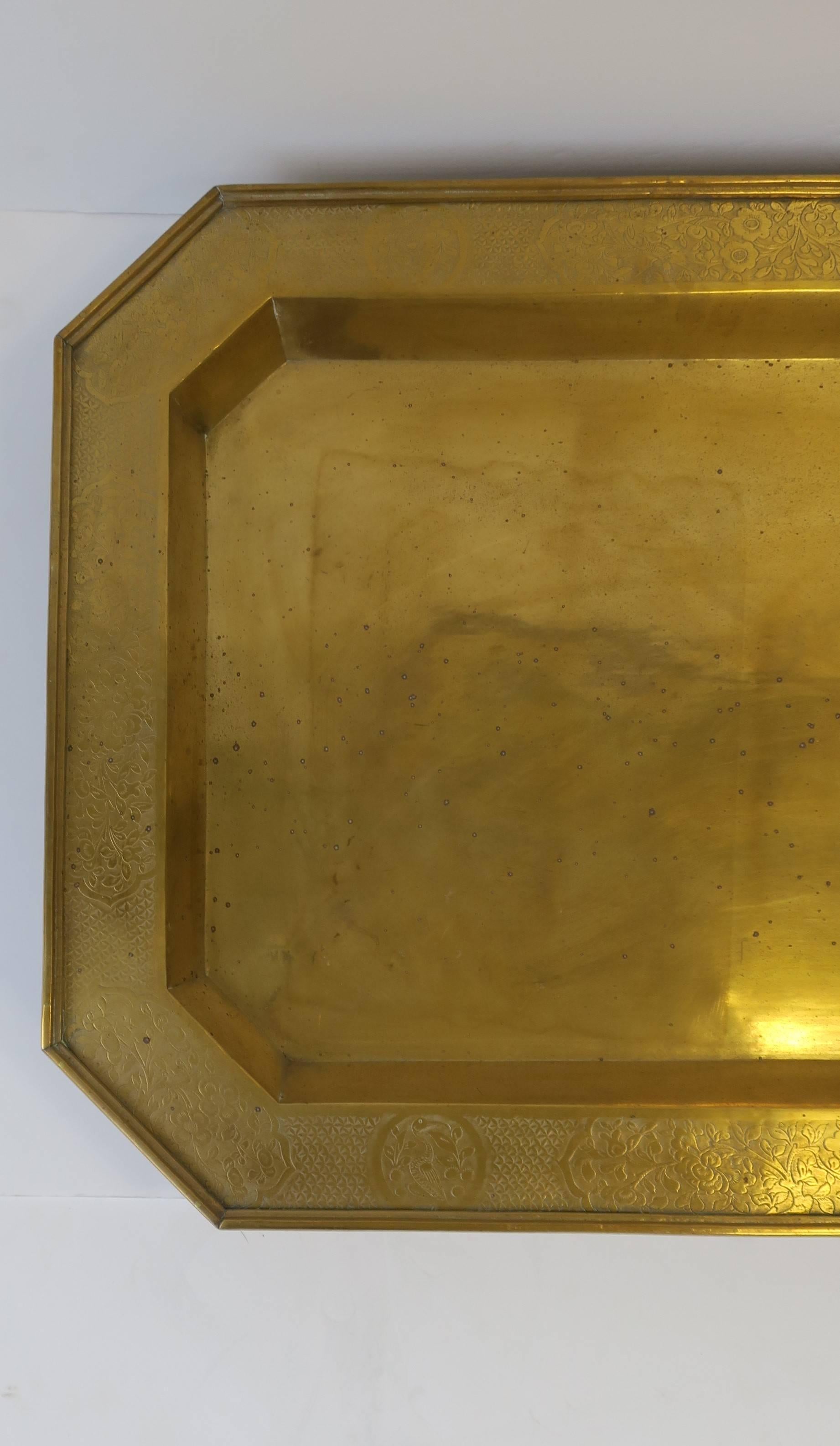 Large Brass Octagonal Serving Tray 3