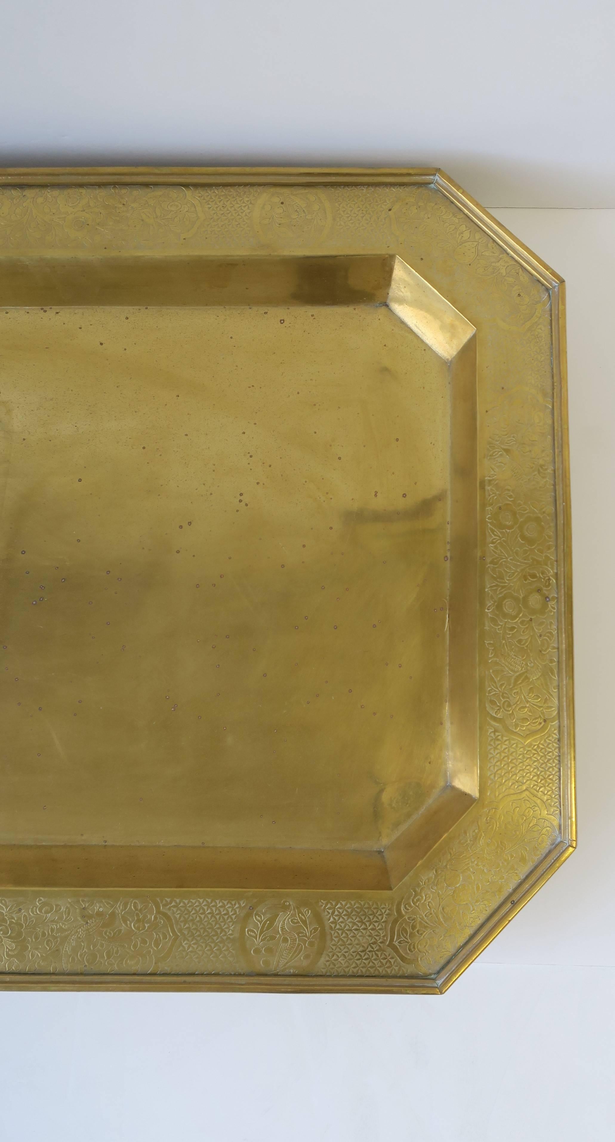 Large Brass Octagonal Serving Tray 4