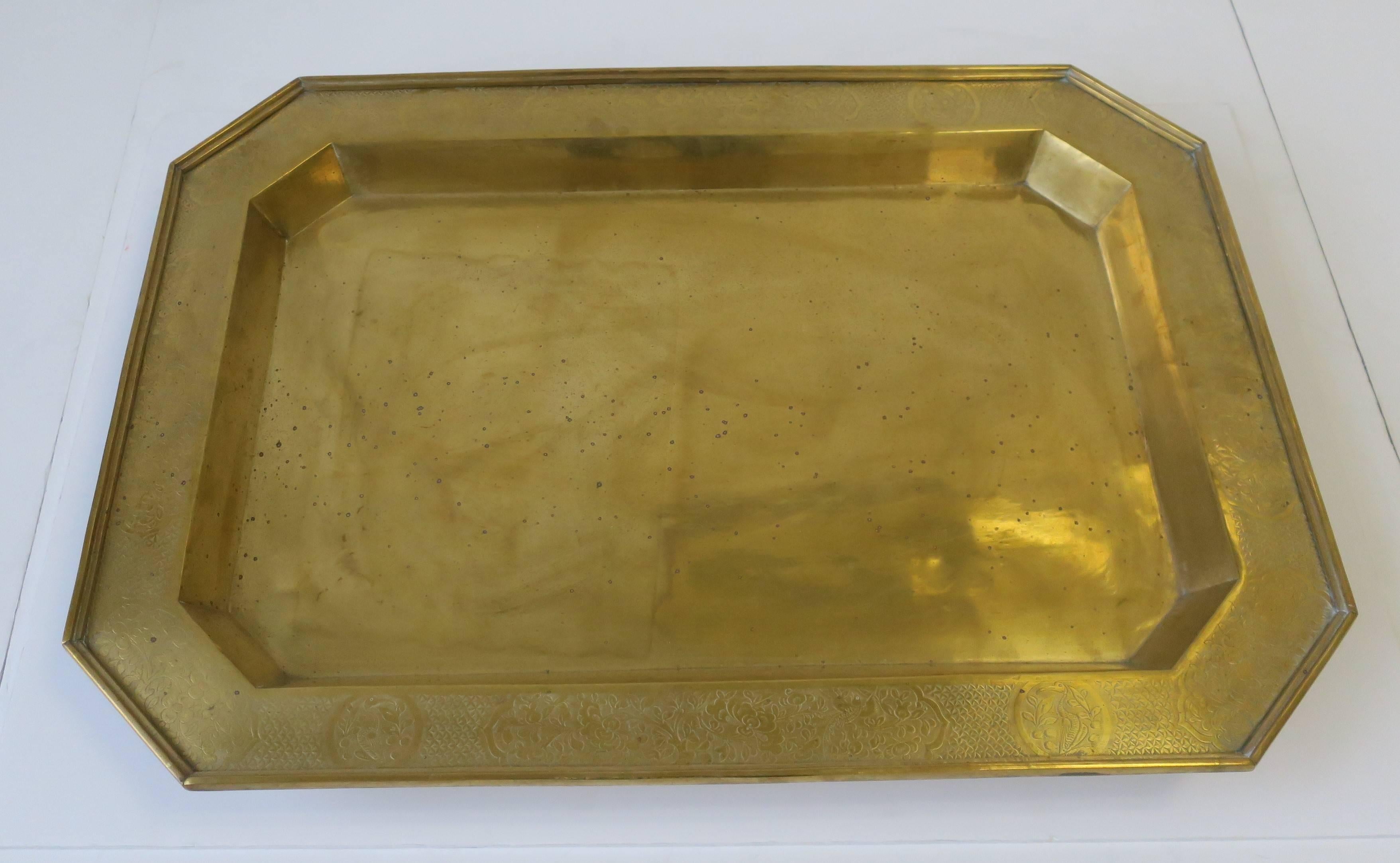 Large Brass Octagonal Serving Tray 2