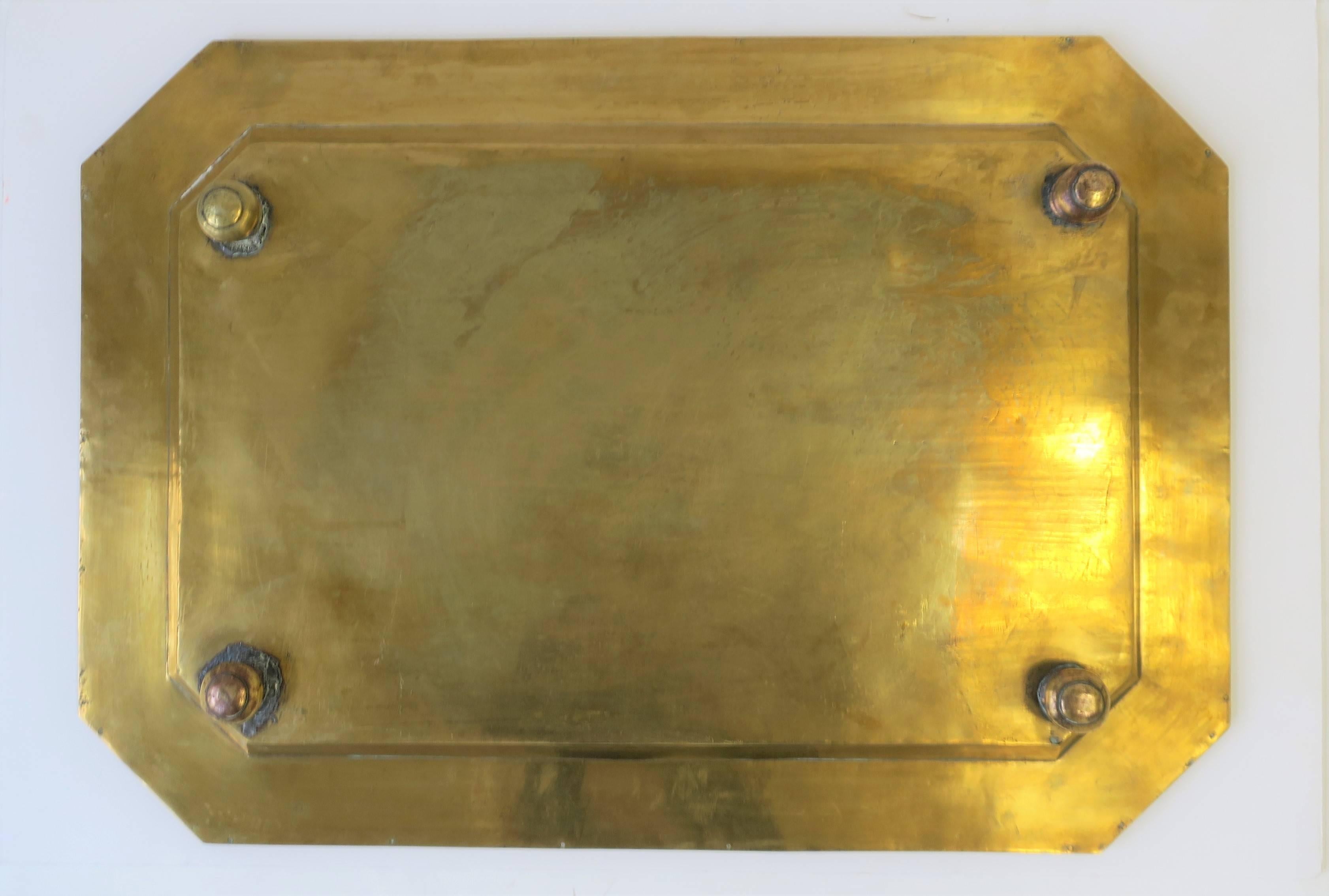 Large Brass Octagonal Serving Tray 1