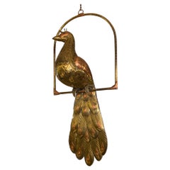 Large Brass Peacock by Sergio Bustamante
