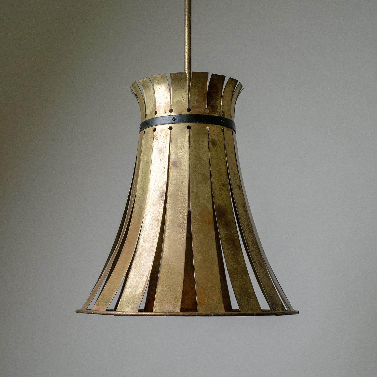 Large Brass Pendant, circa 1950 In Good Condition For Sale In Vienna, AT