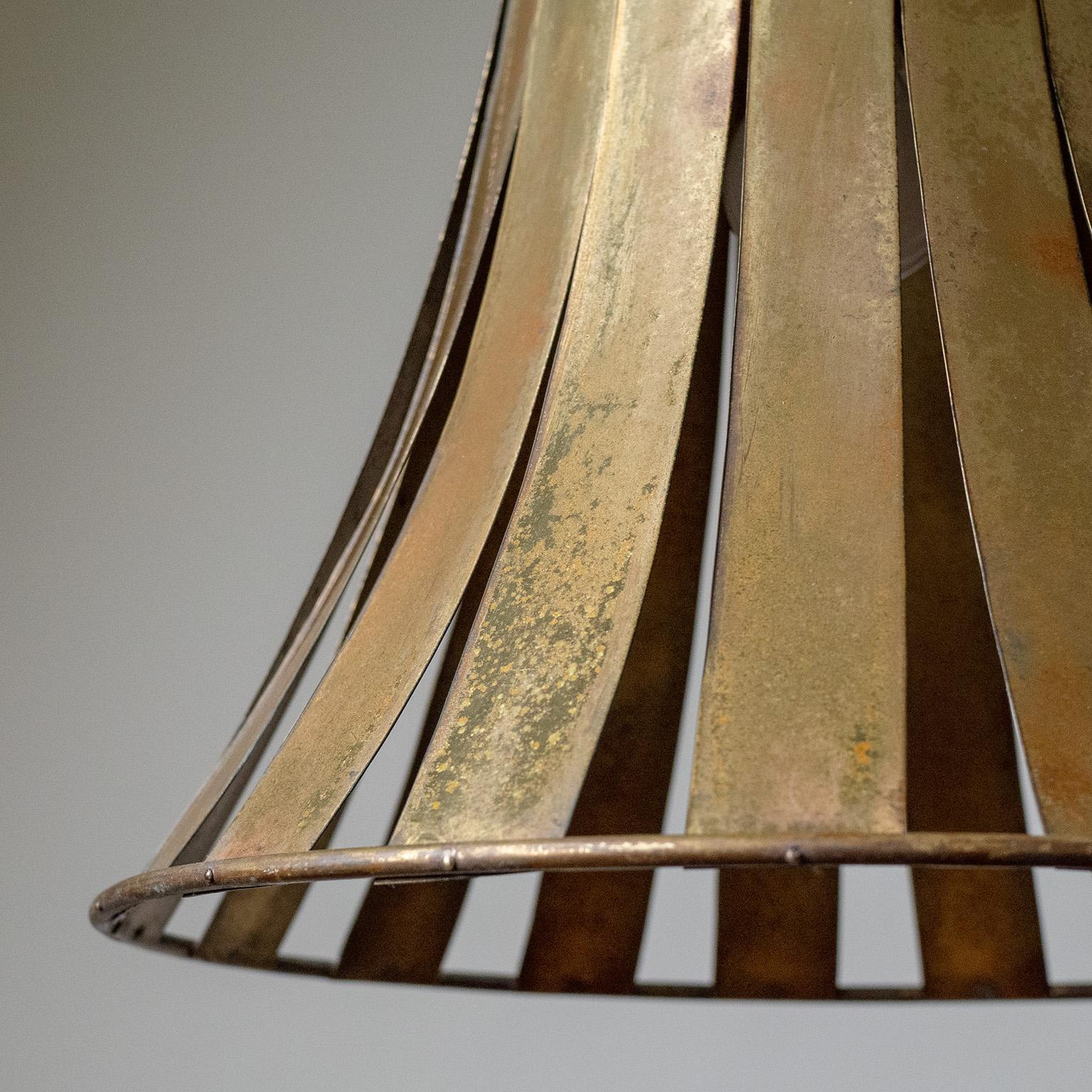 Mid-20th Century Large Brass Pendant, circa 1950 For Sale