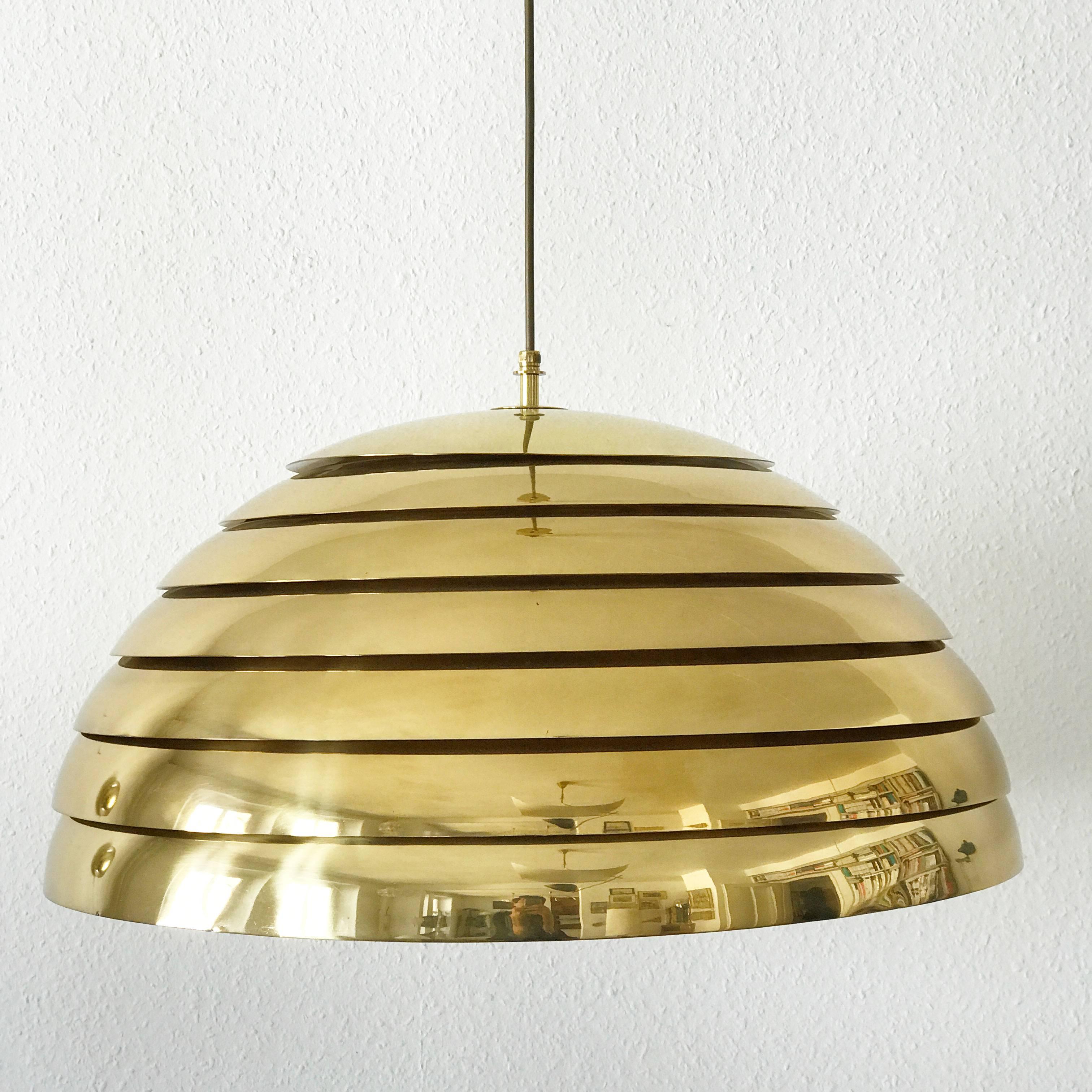 Mid-Century Modern Large Mid Century Modern Brass Pendant Lamp by Vereinigte Werkstätten München For Sale