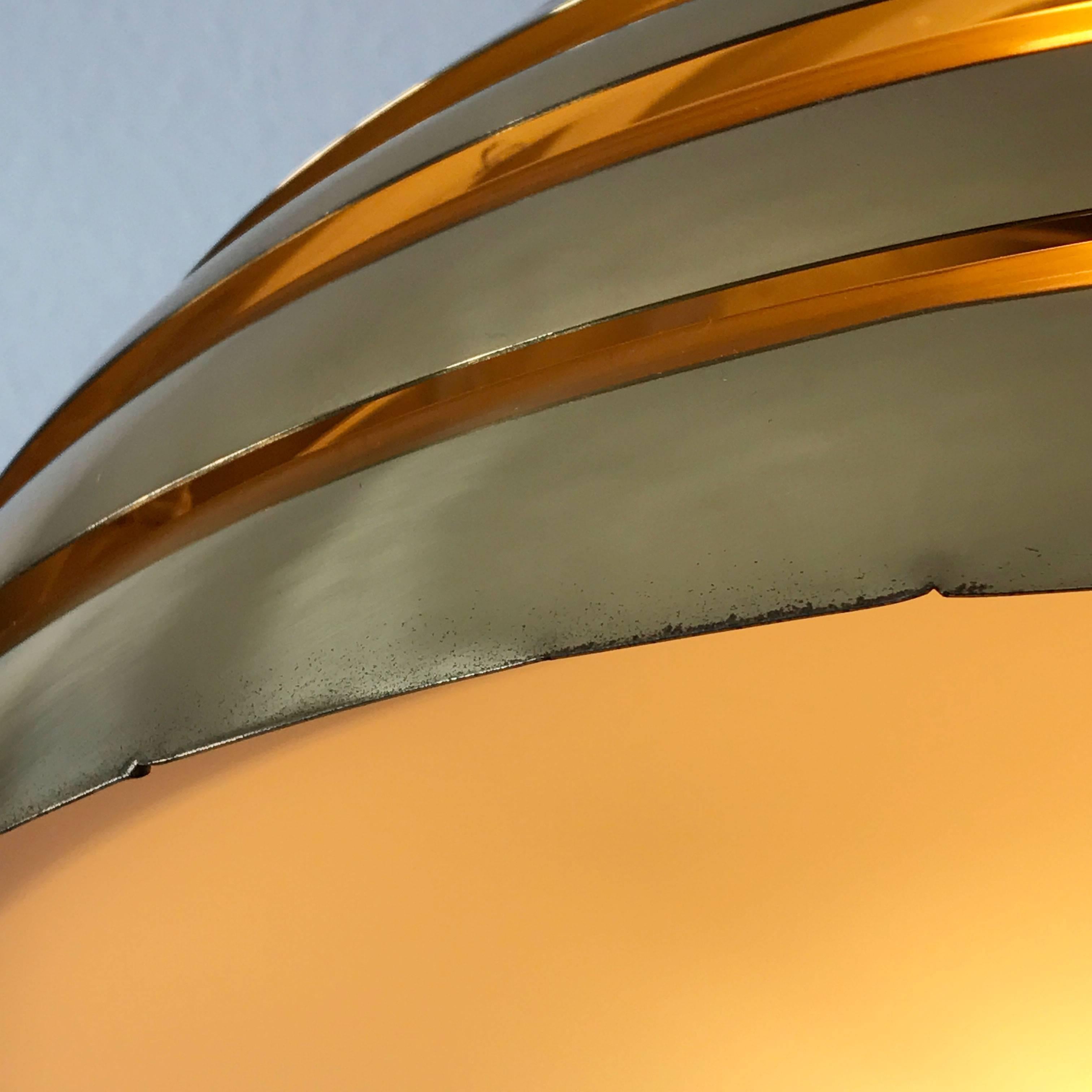Lucite Large Mid Century Modern Brass Pendant Lamp by Vereinigte Werkstätten München For Sale