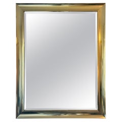 Grande specchio da parete in alluminio placcato ottone di Windsor Art, USA, anni '80