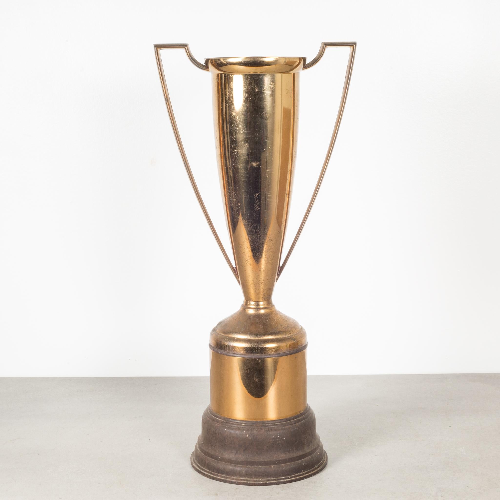 Industrial Large Brass Plated Cup Trophy with Bakelite Base 1952