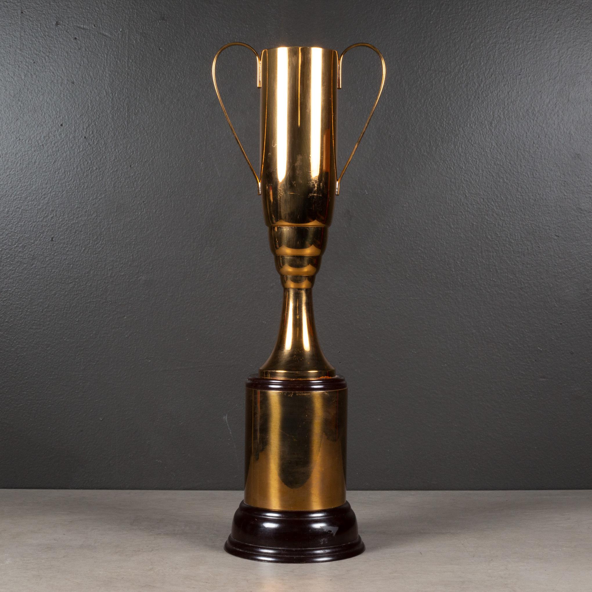 Industrial Large Brass Plated Cup Trophy with Bakelite Base c.1940 For Sale