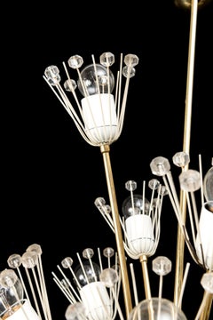 Large Brass Pyra Chandelier by Emil Stejnar for Rupert Nikoll