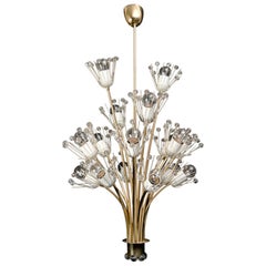 Grande lampadario Pyra in ottone di Emil Stejnar per Rupert Nikoll