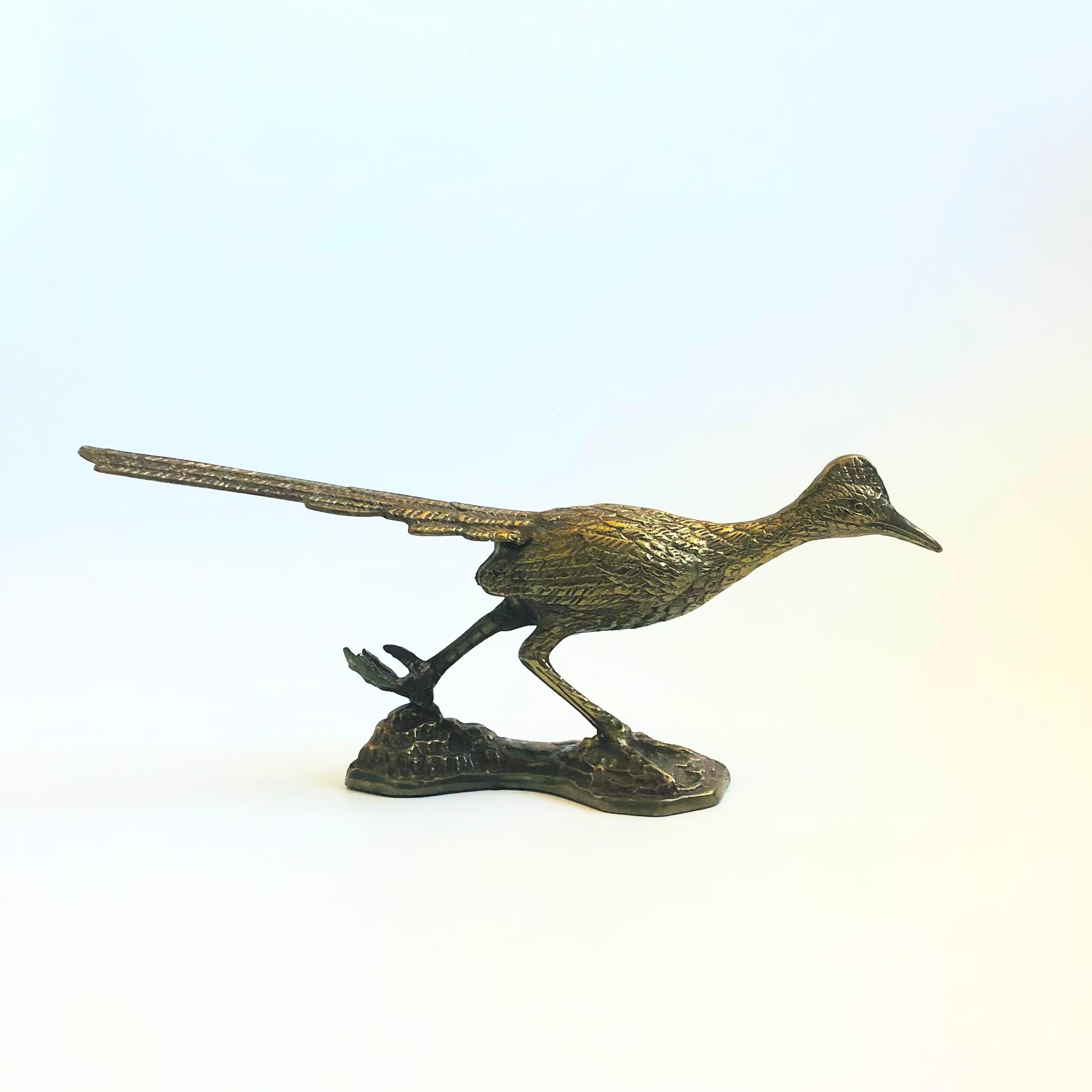 A large vintage roadrunner formed in brass. Great detailing has been formed into the brass. Made in Korea by Rosenthal Netter.

