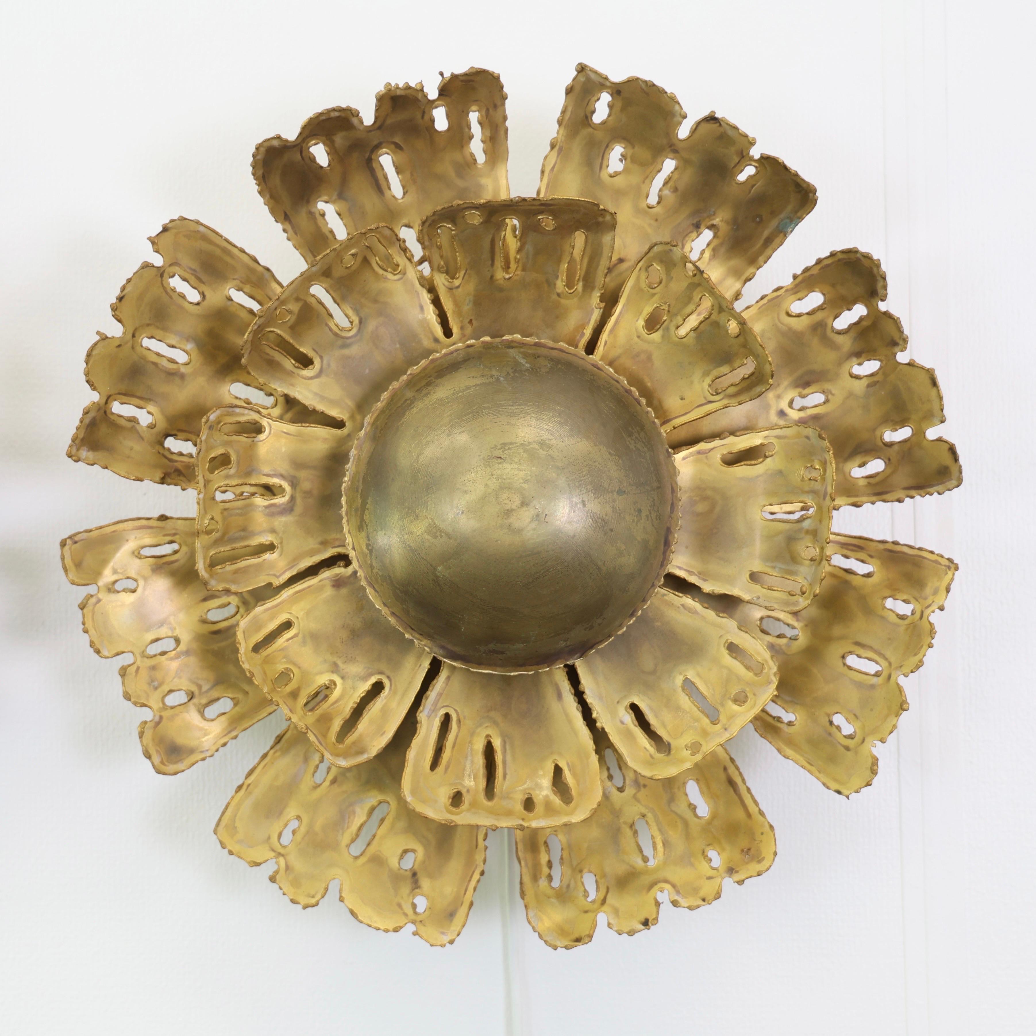 Large Brass Sconces by Svend Aage Holm Sorensen, 1960s, Denmark For Sale 2