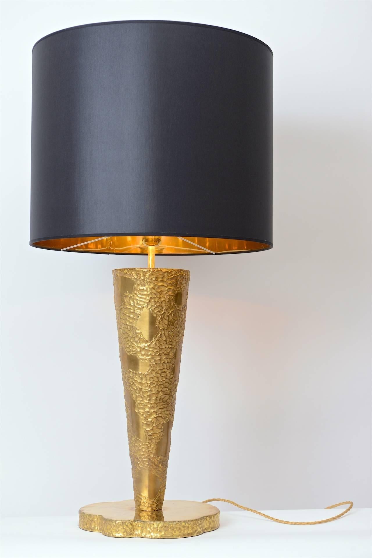20th Century Large Brass Sculptural Table Lamp in the Manner of Angelo Brotto, circa 1970 For Sale
