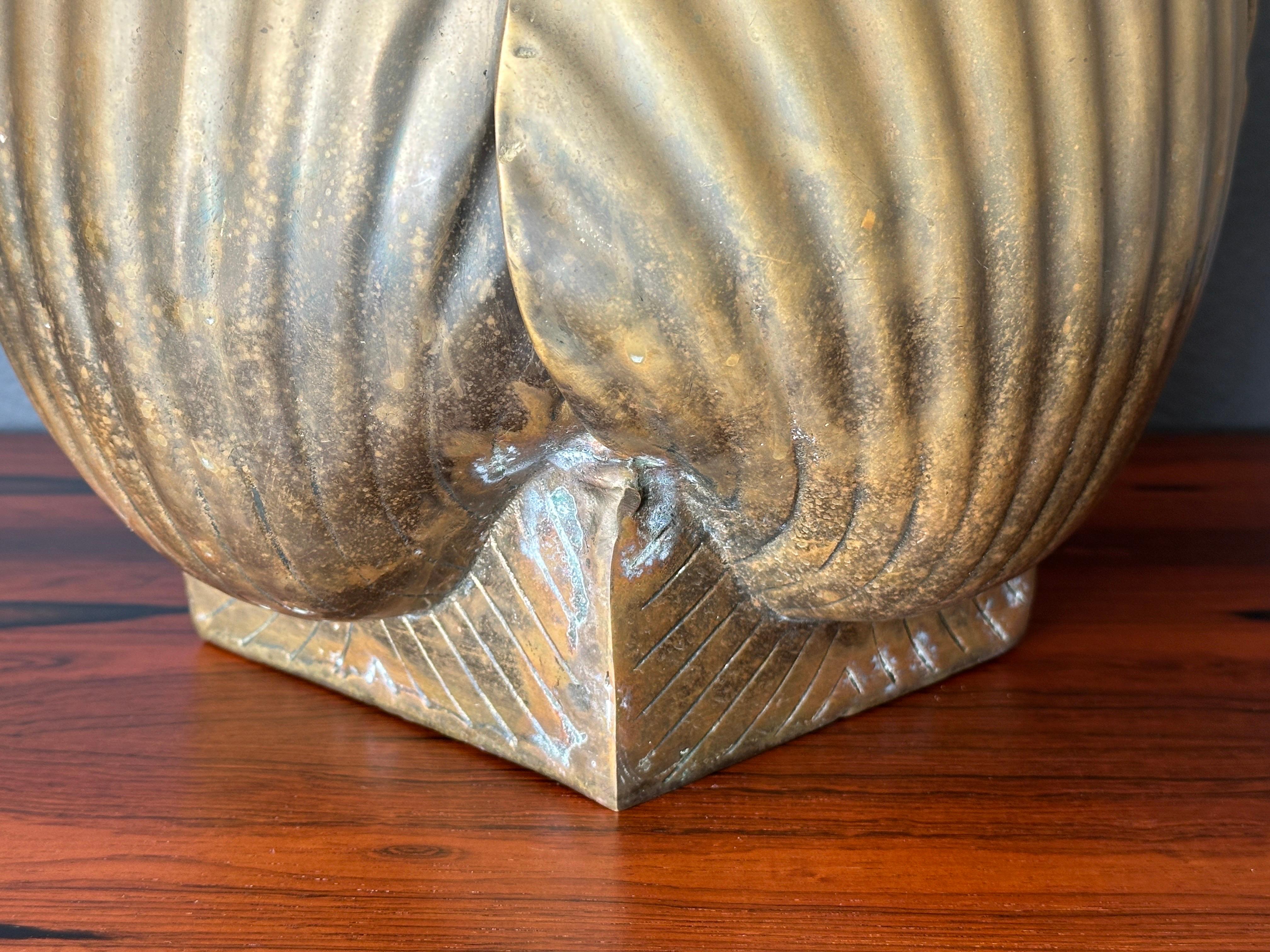 Large Brass Sea Shell Planter 3