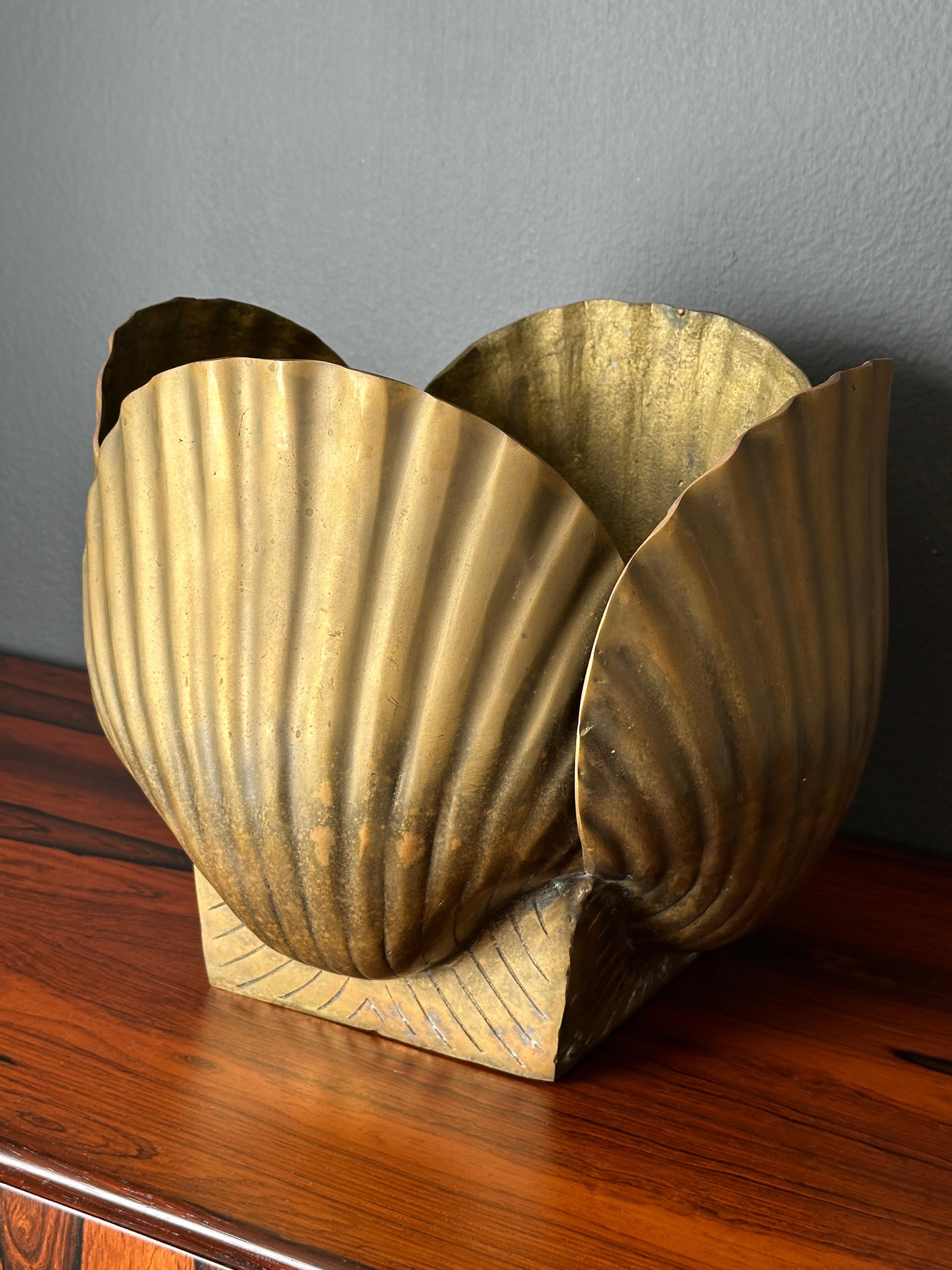 Large Brass Sea Shell Planter 5