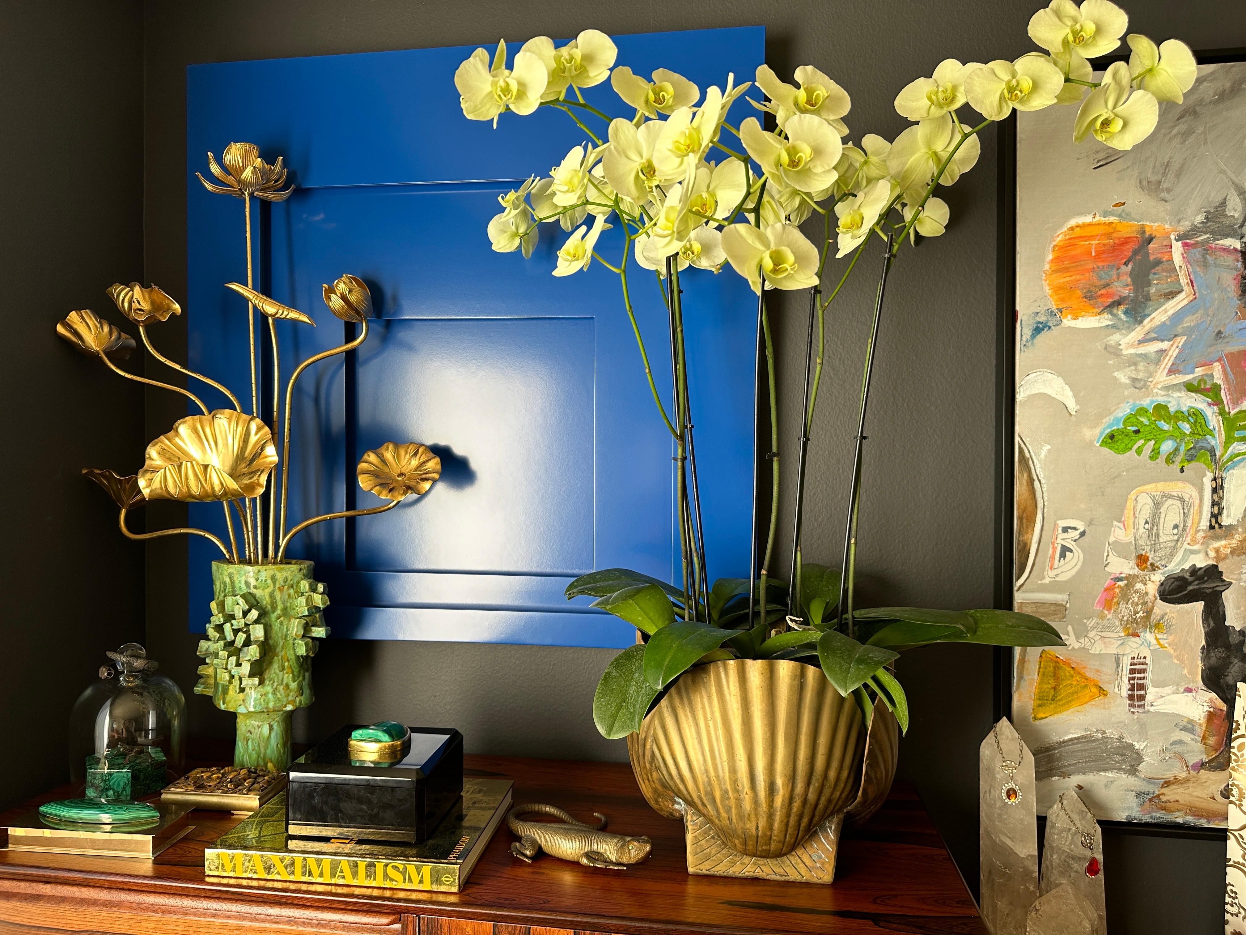 Large Brass Sea Shell Planter In Good Condition In North Hollywood, CA