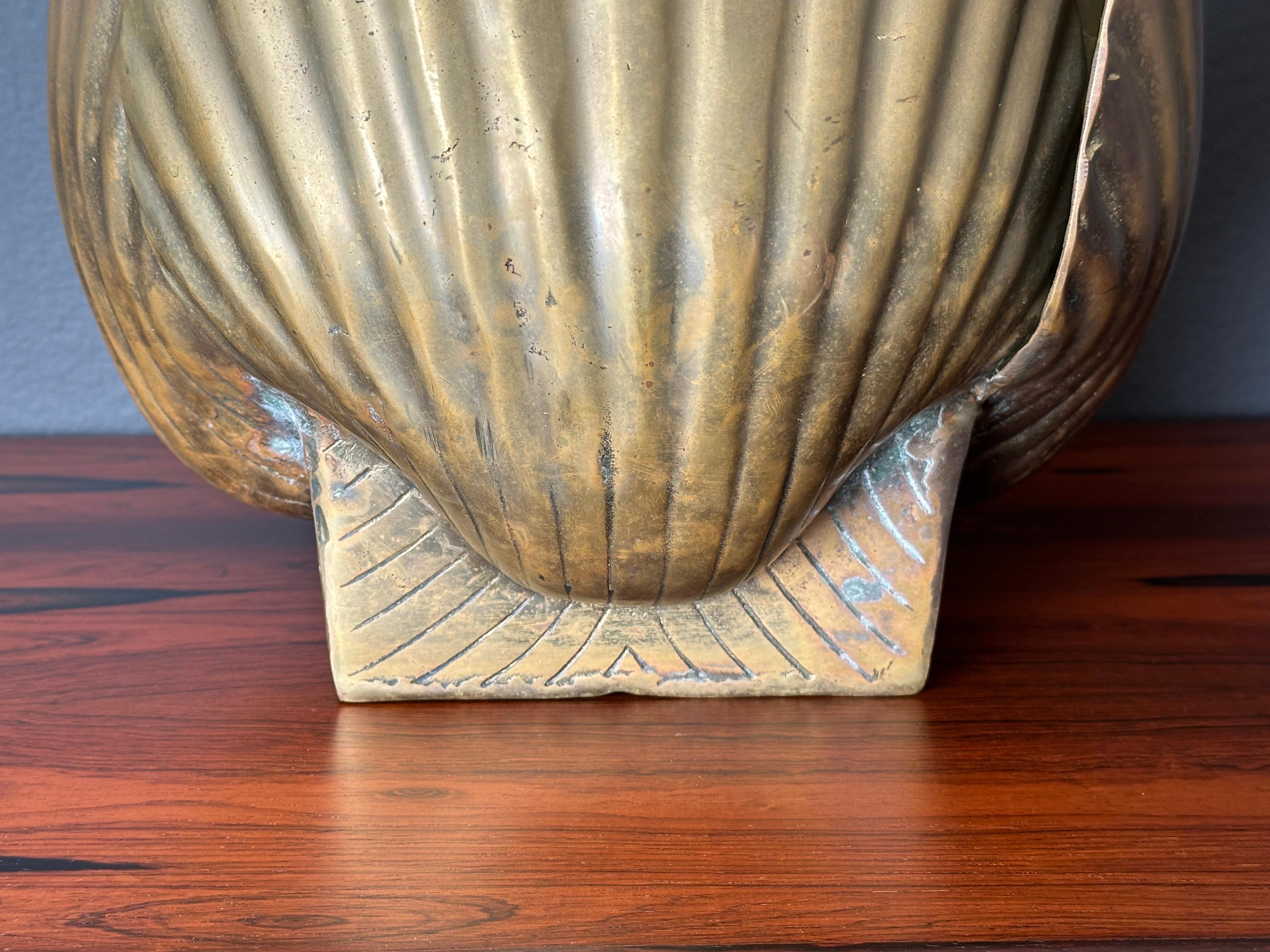 Large Brass Sea Shell Planter 2