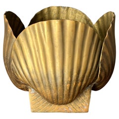 Large Brass Sea Shell Planter