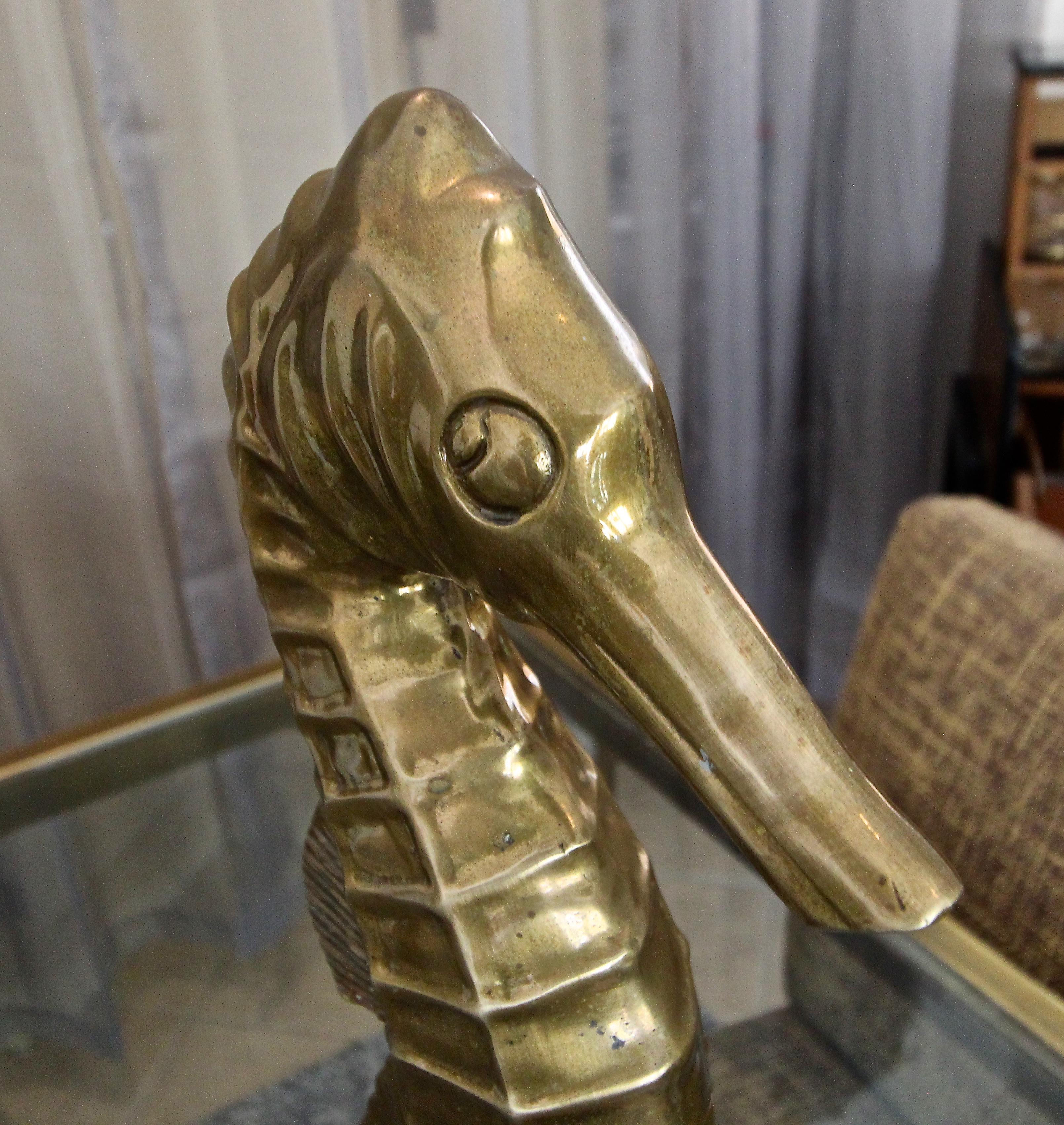 Large Brass Seahorse Figural Sculpture 4