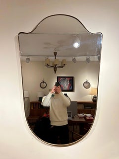 Large Brass Shield Mirror