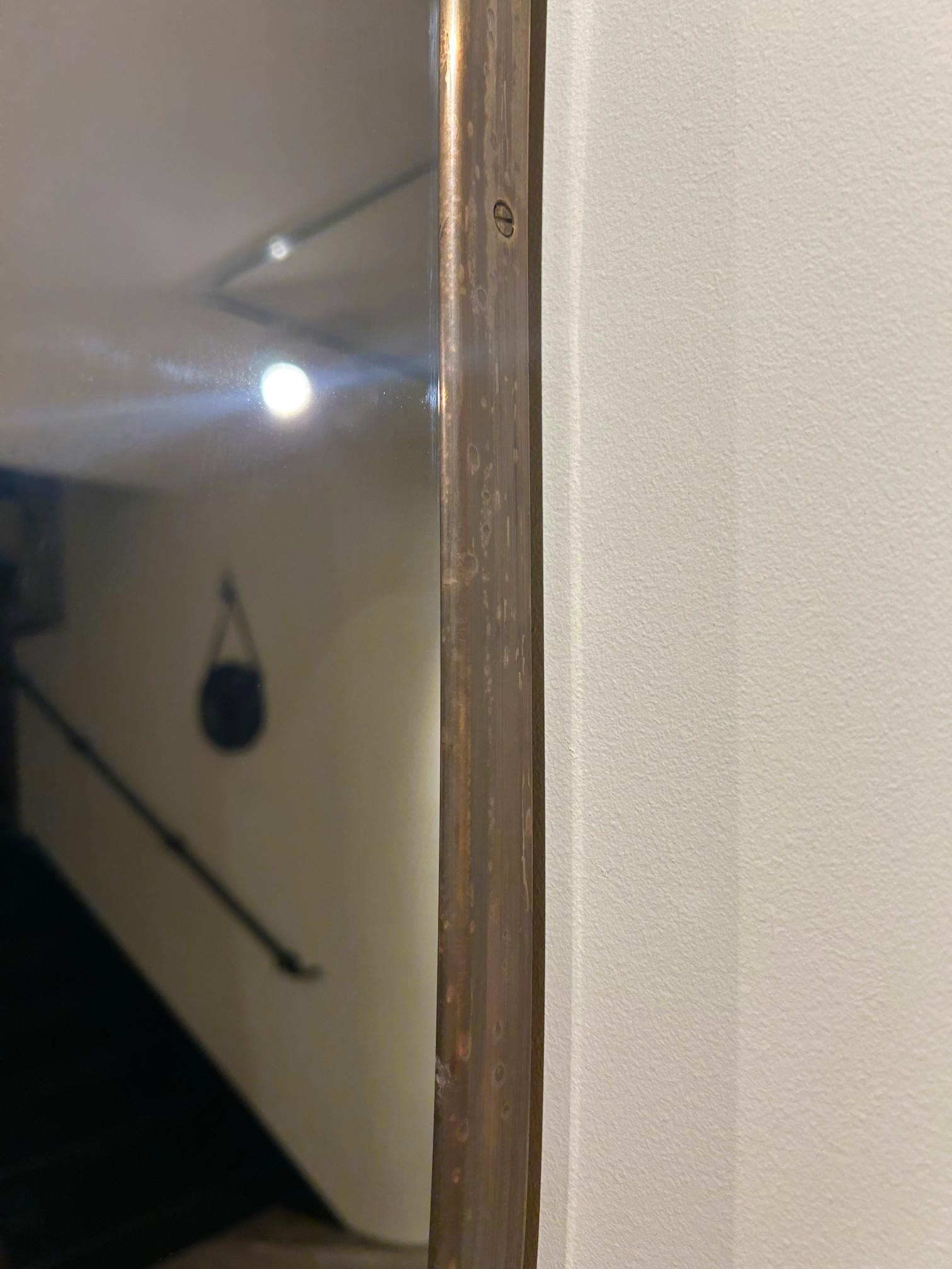 20th Century Large Brass Shield Mirror