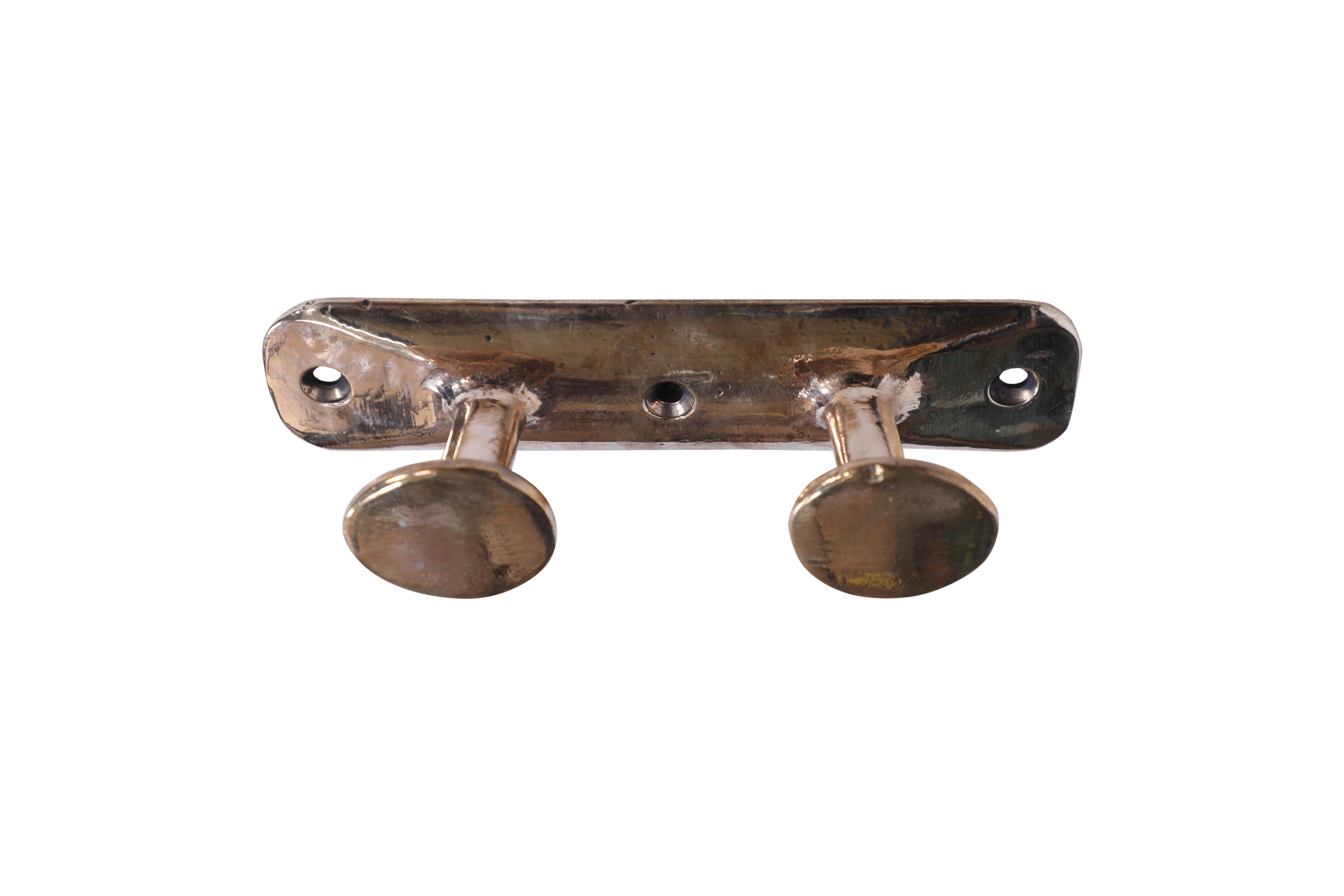 Industrial Large Brass Ship's Cleat, or use as Nautical Coat Hook