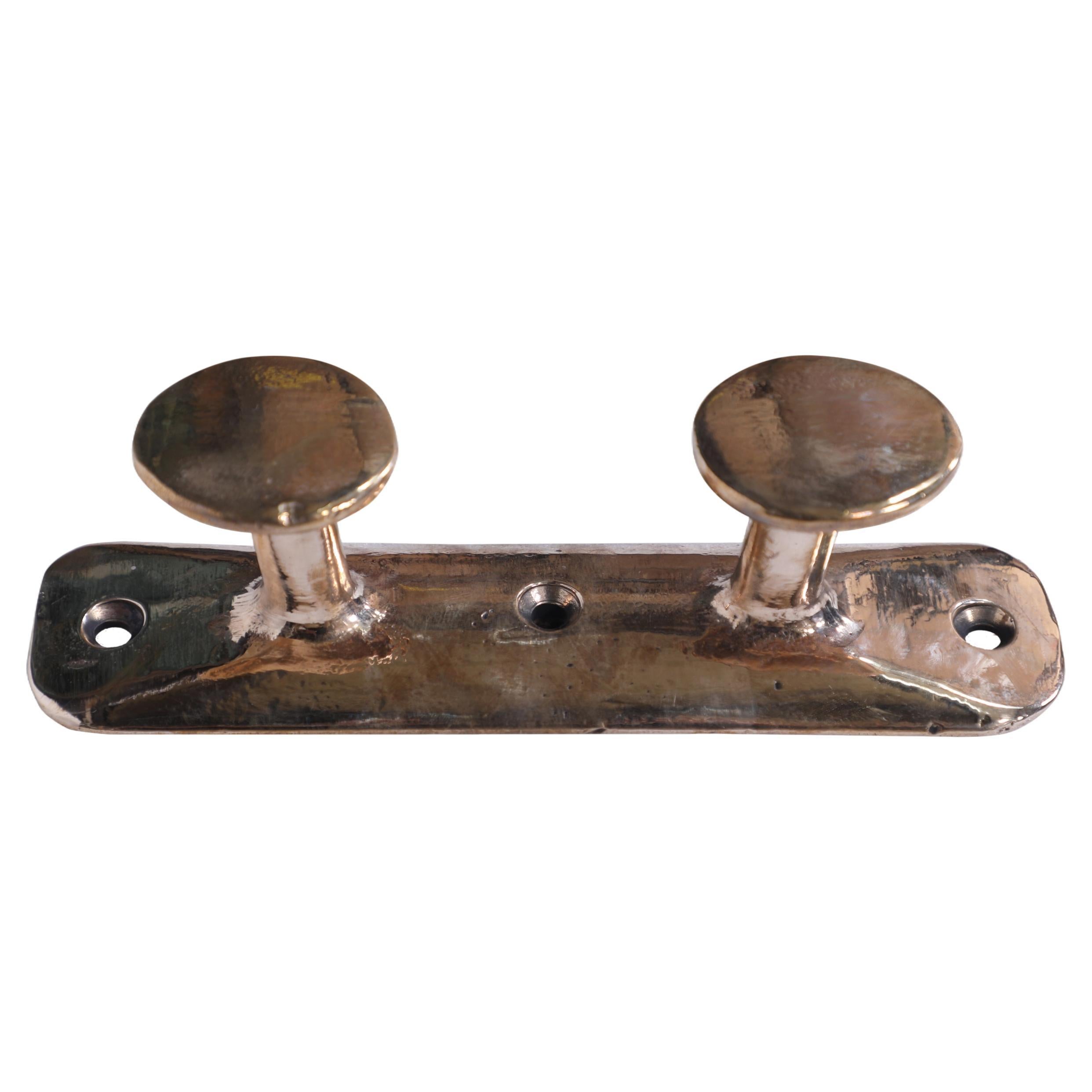 Large Brass Ship's Cleat, or use as Nautical Coat Hook