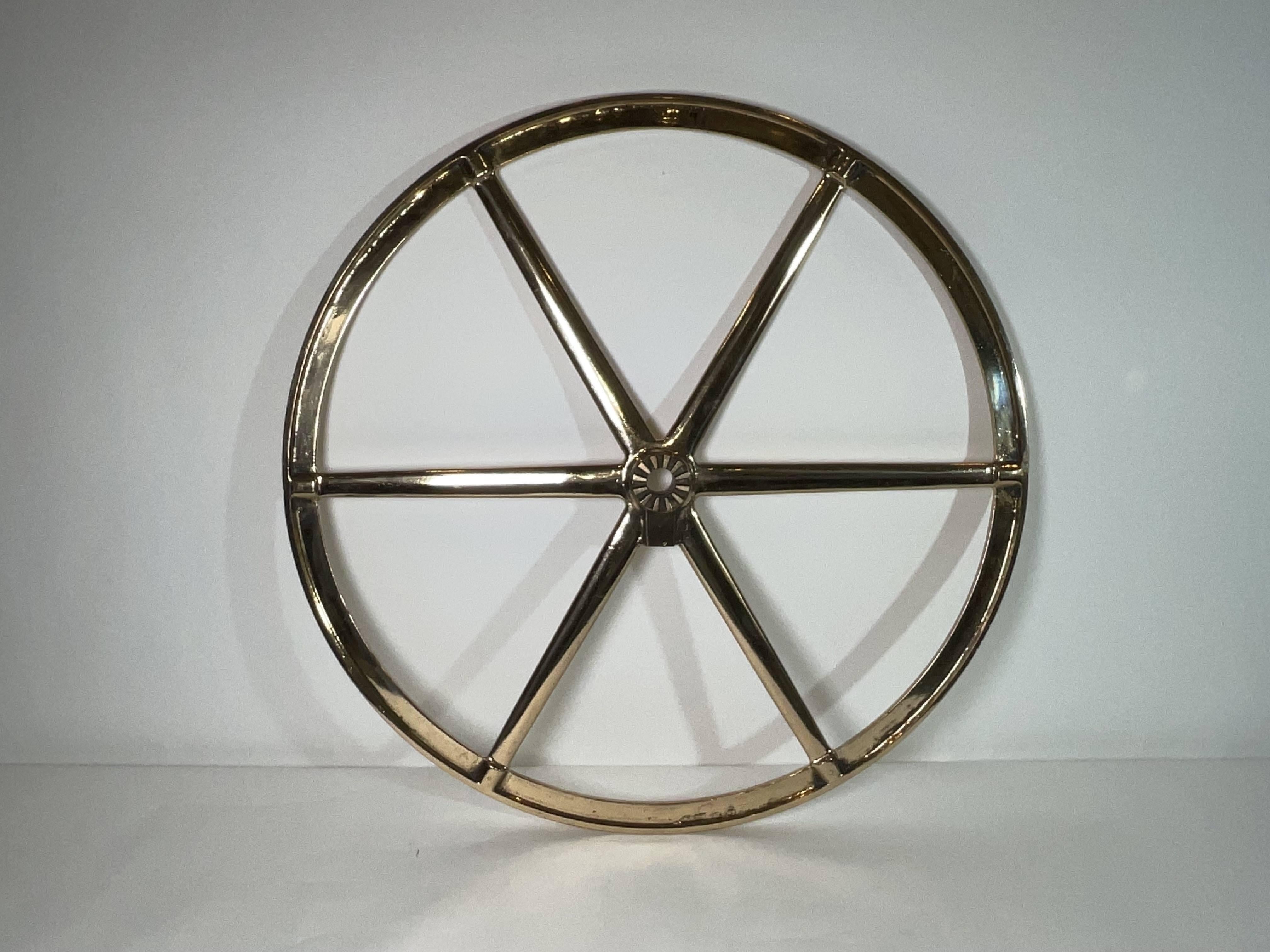Large Brass Ships Wheel For Sale 1
