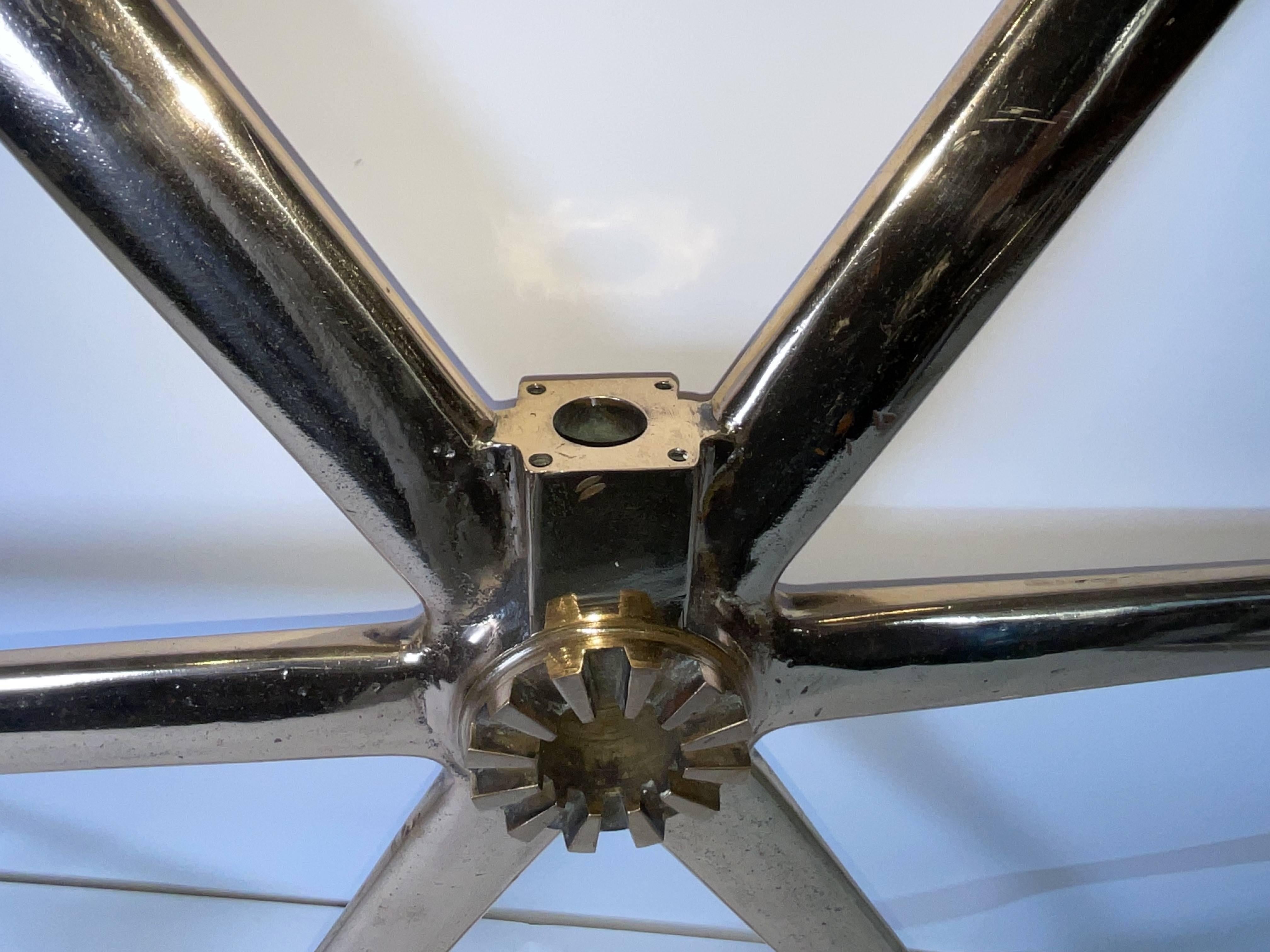 Large Brass Ships Wheel For Sale 4