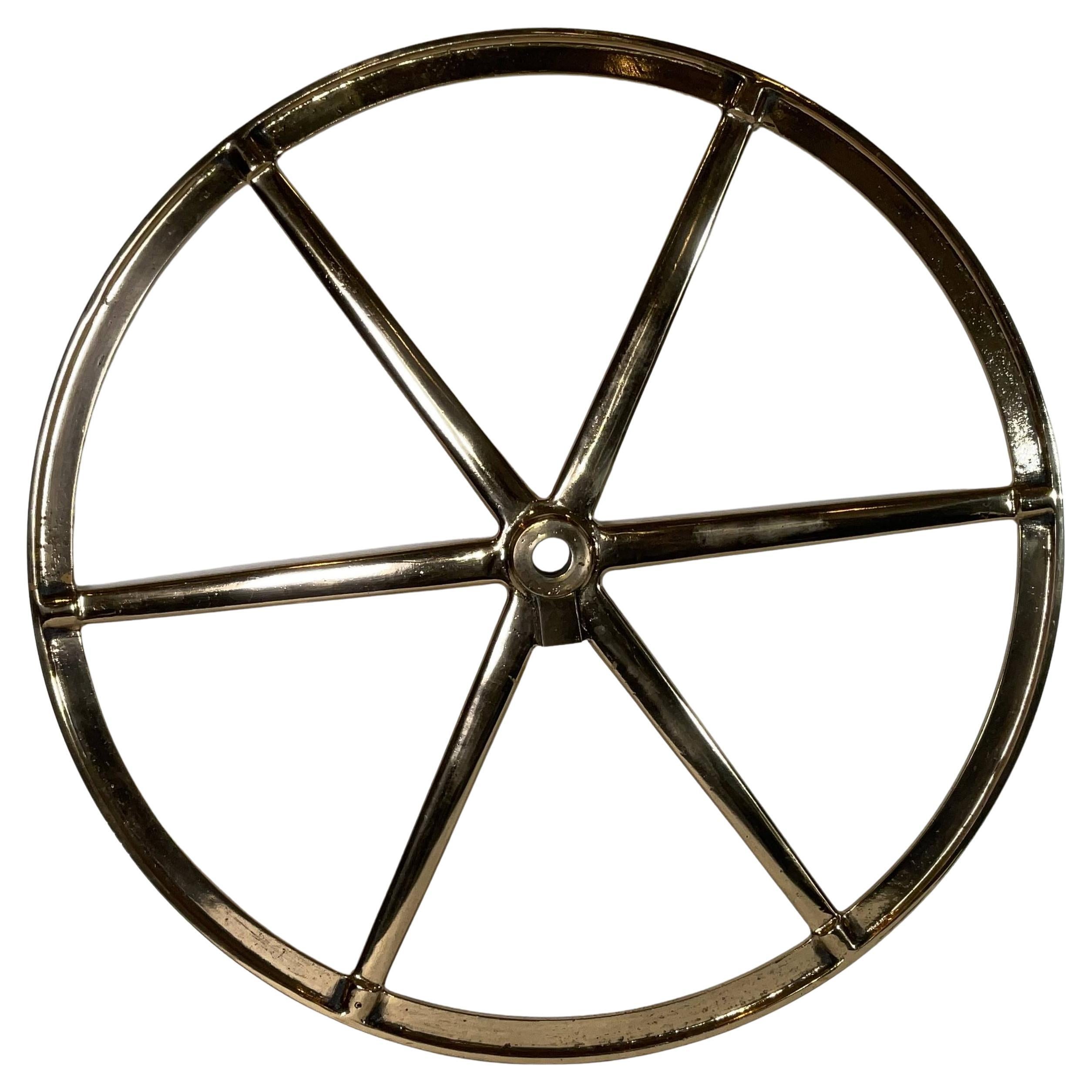 Large Brass Ships Wheel For Sale