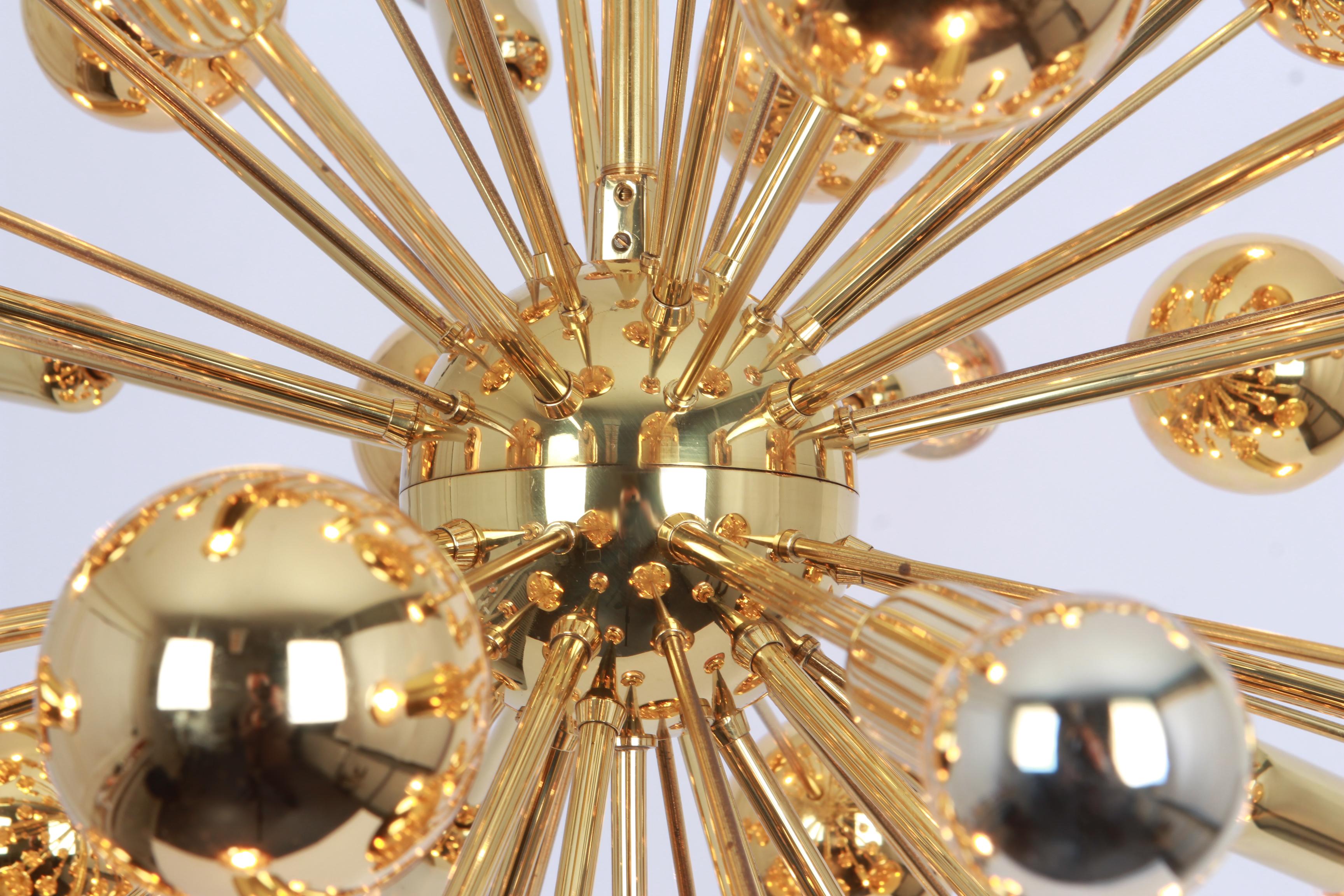 Chrome Large Brass Space Age Sputnik Chandelier by Cosack, Germany, 1970s For Sale