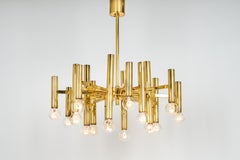 Large Brass Sputnik Chandelier, Sciolari Style, Germany, 1960s