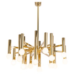 Large Brass Sputnik Chandelier, Sciolari Style, Germany, 1960s