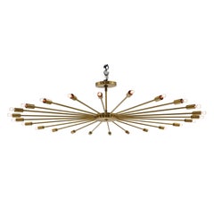 Large Brass Sputnik, Early Original, 24 Arms, Very Rare